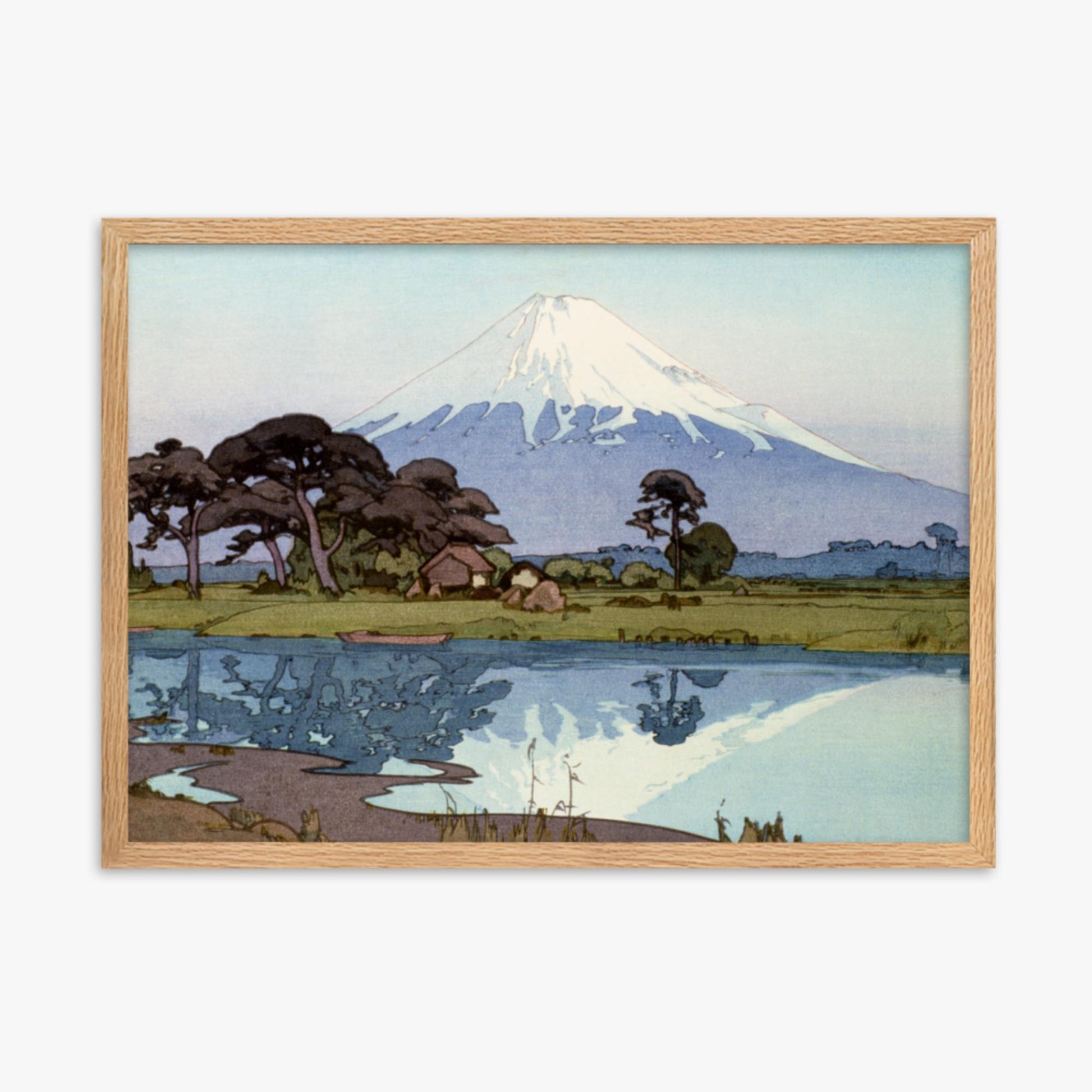 Hiroshi Yoshida: The lake at Suzakawa - 50x70 cm Poster With Oak Frame