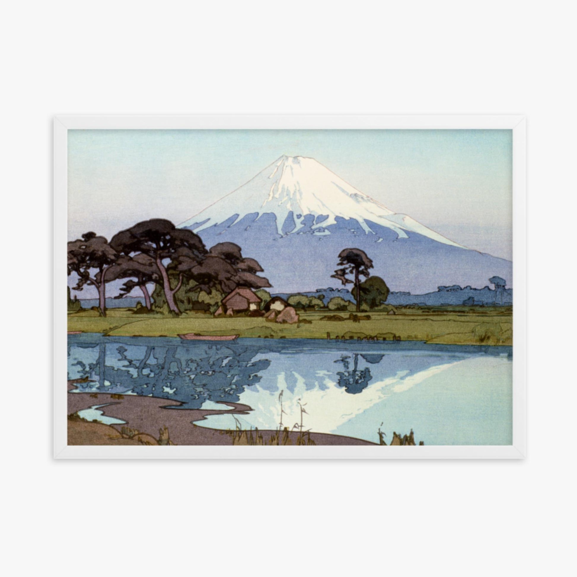 Hiroshi Yoshida: The lake at Suzakawa - 50x70 cm Poster With White Frame