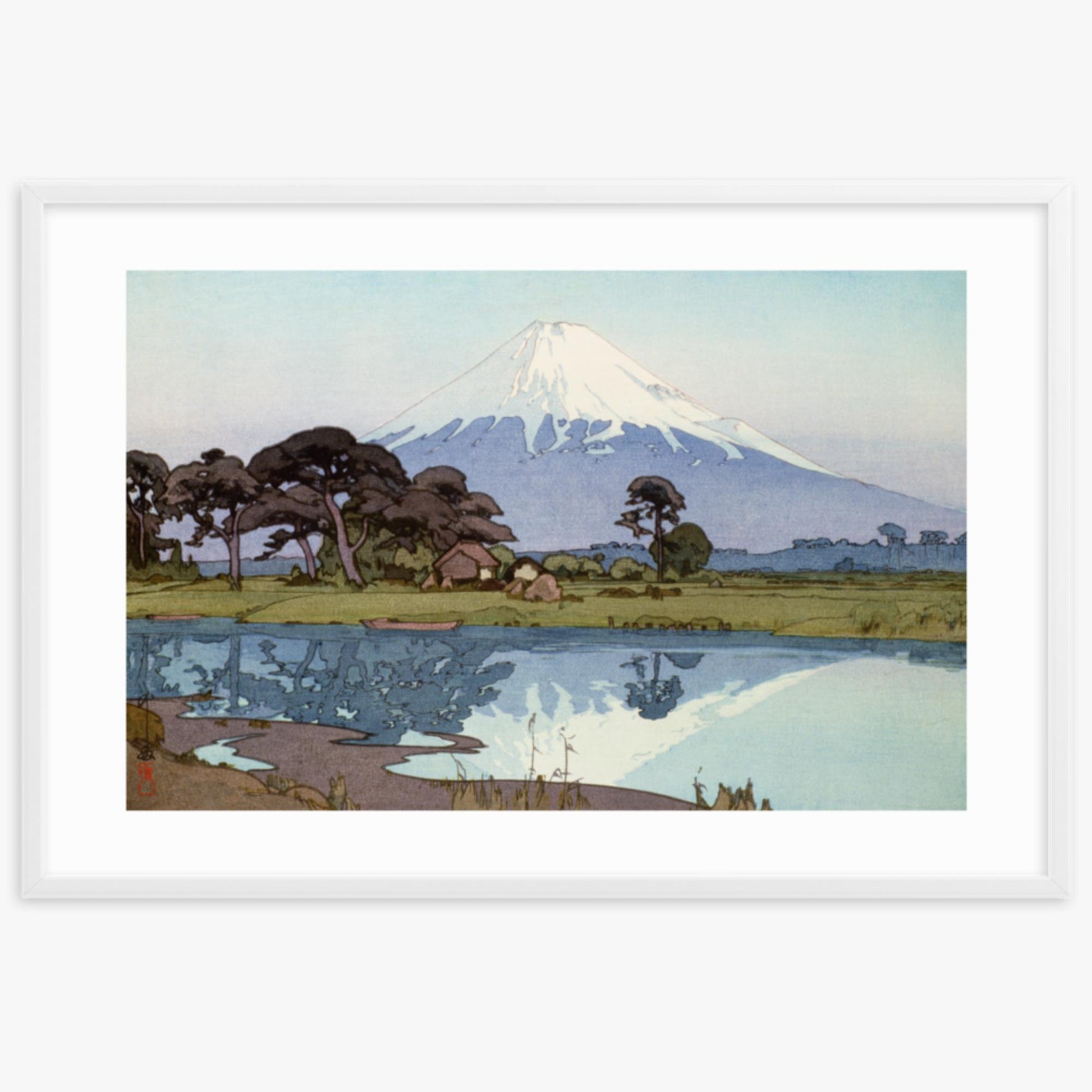 Hiroshi Yoshida: The lake at Suzakawa - 61x91 cm Poster With White Frame