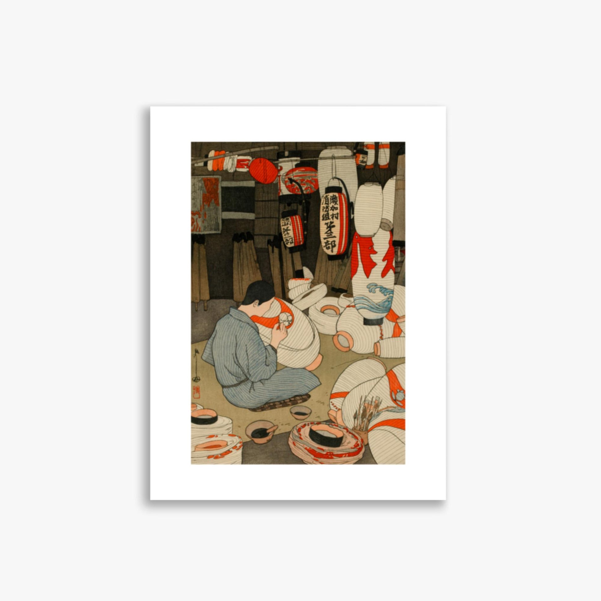 Hiroshi Yoshida: Lantern Maker - 30x40 cm Poster