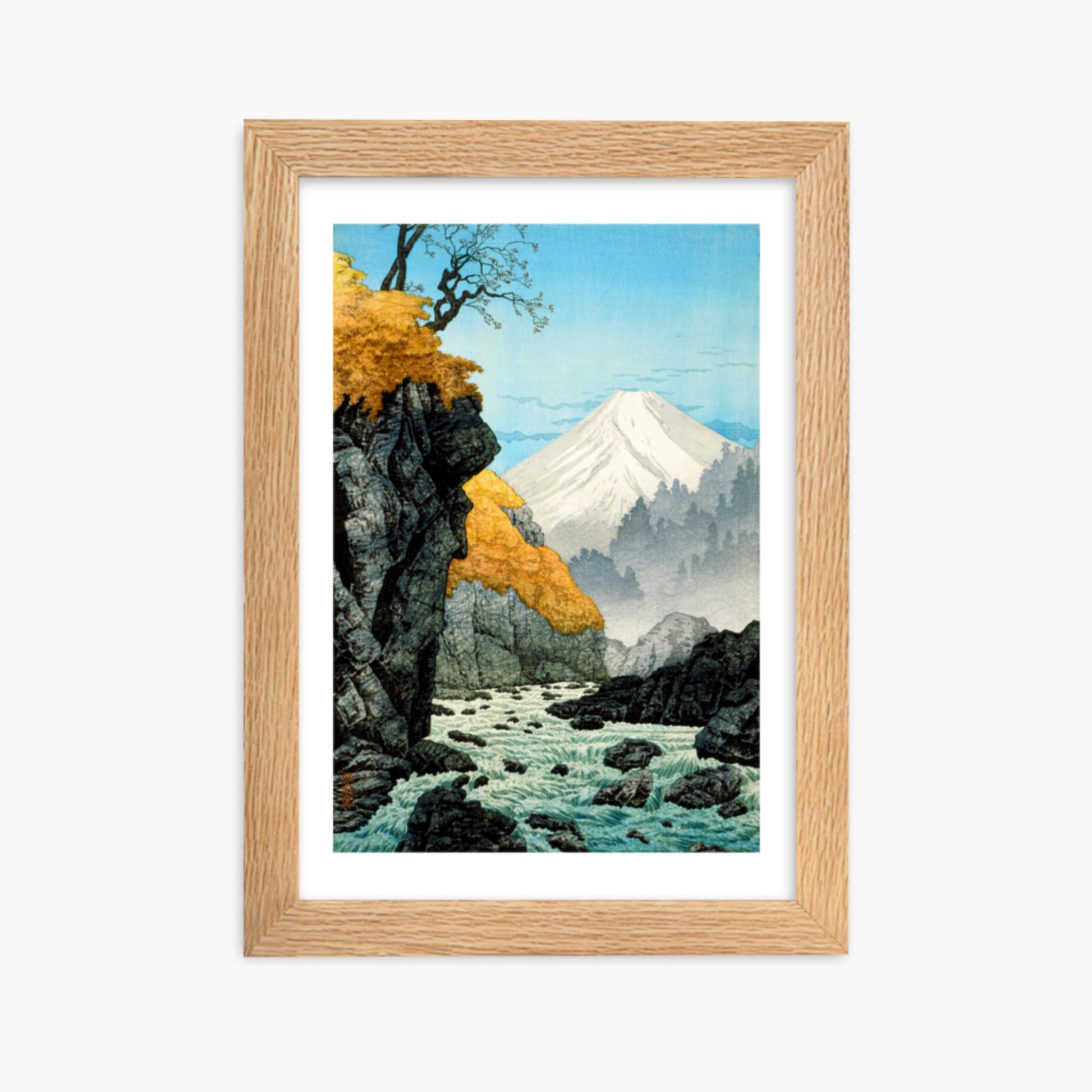 Takahashi Hiroaki (Shōtei) - Foot of Mount Ashitaka 21x30 cm Poster With Oak Frame