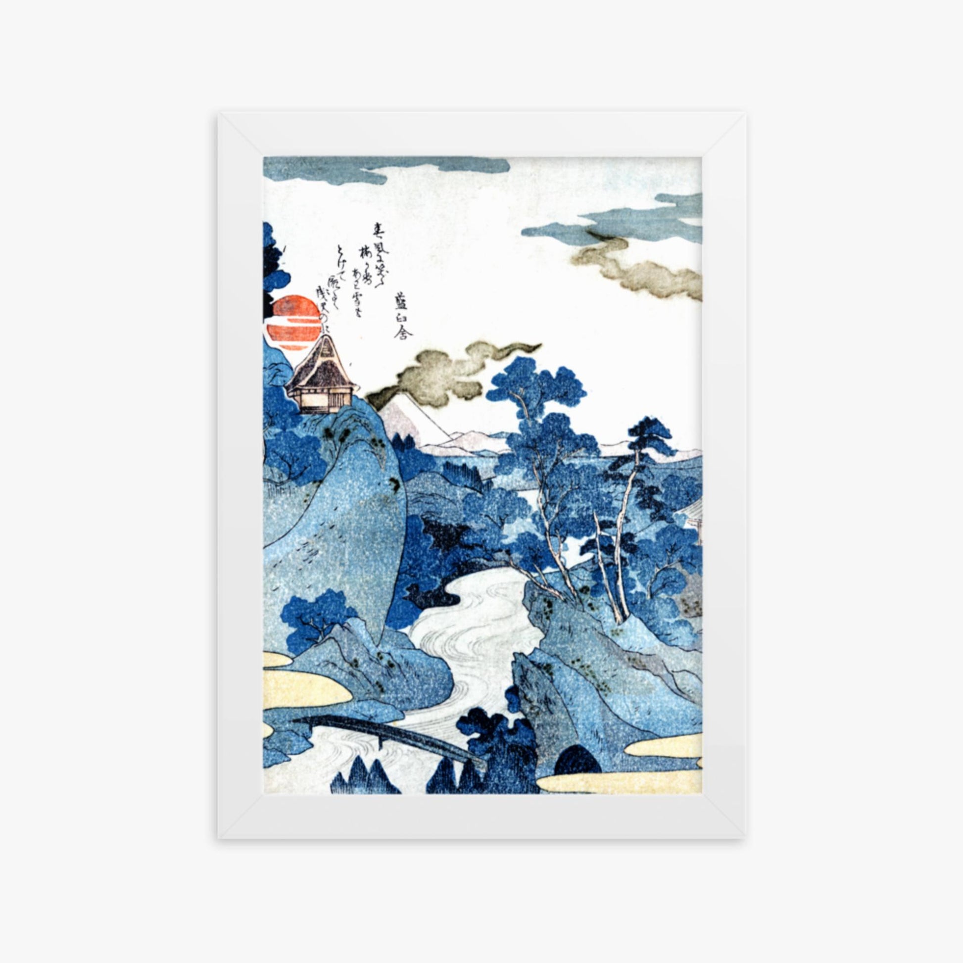 Utagawa Kuniyoshi - An evening view of Fuji 21x30 cm Poster With White Frame