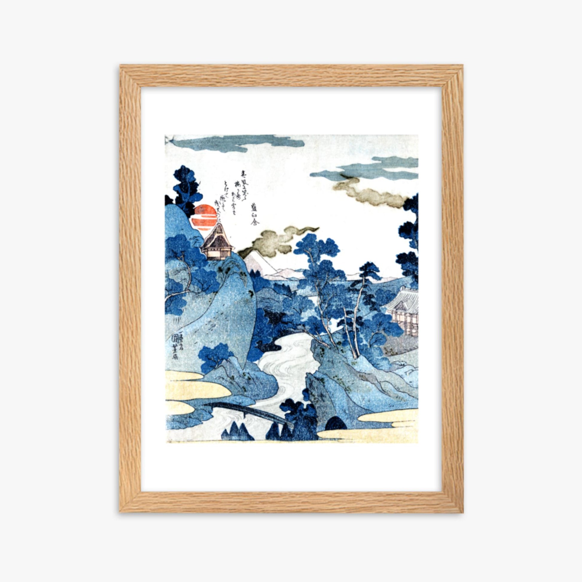 Utagawa Kuniyoshi - An evening view of Fuji 30x40 cm Poster With Oak Frame