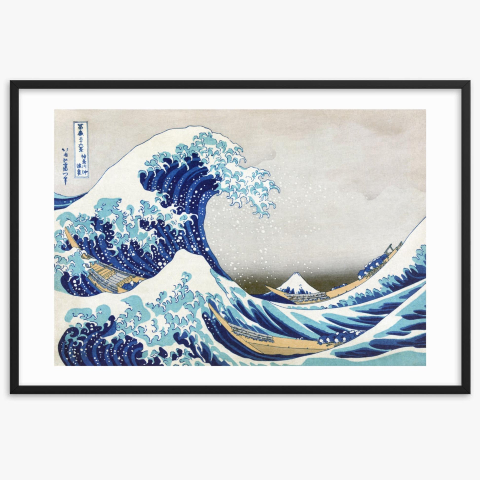 Katsushika Hokusai - The Great Wave off Kanagawa 61x91 cm Poster With Black Frame