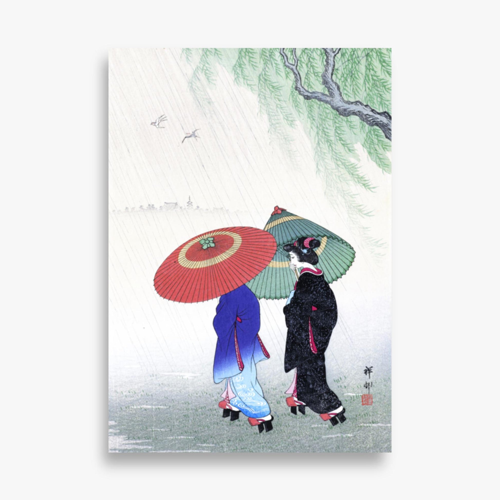 Ohara Koson - Two Women in the Rain 70x100 cm Poster