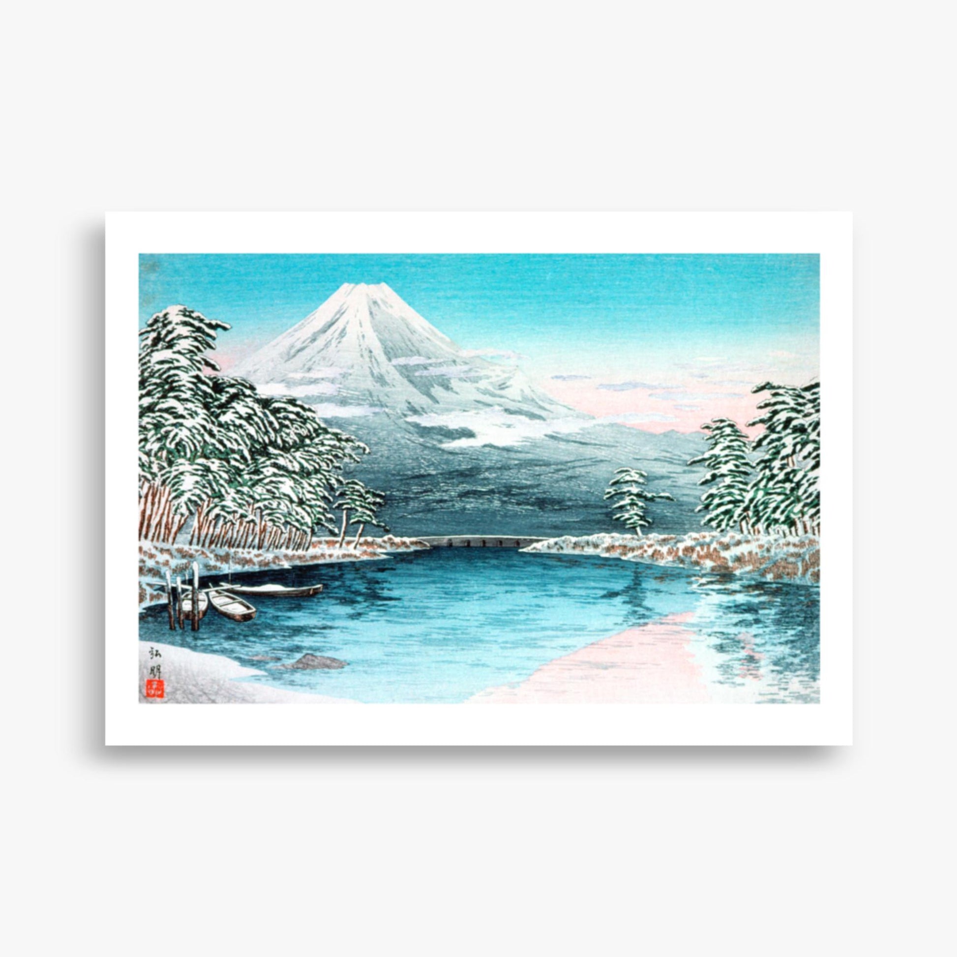 Takahashi Hiroaki (Shōtei) - Mt. Fuji from Tagonoura, Snow Scene 50x70 cm Poster