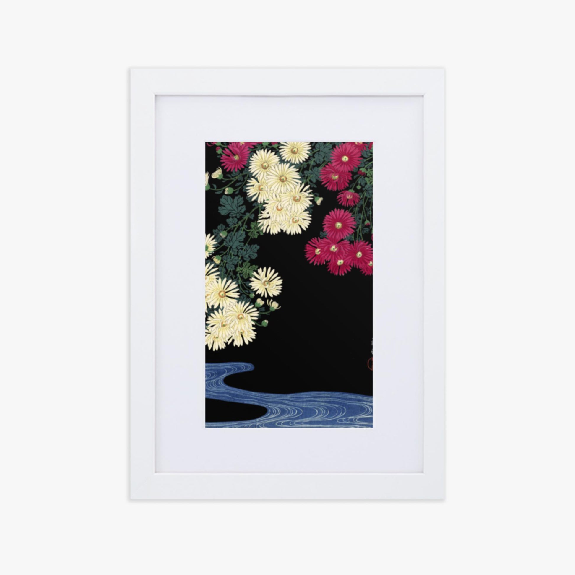 Ohara Koson - Chrysanthemums 21x30 cm Poster With White Frame