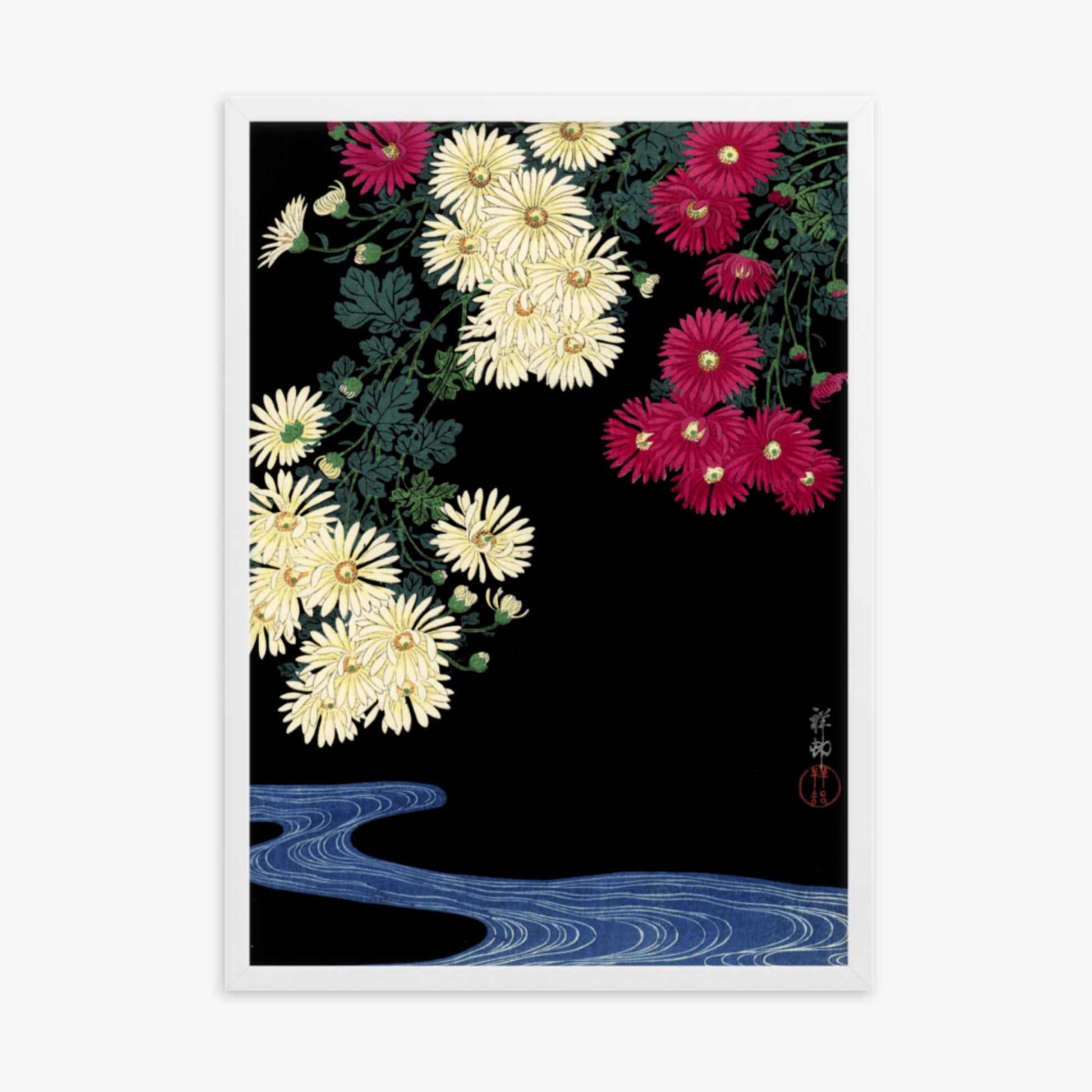 Ohara Koson - Chrysanthemums 50x70 cm Poster With White Frame