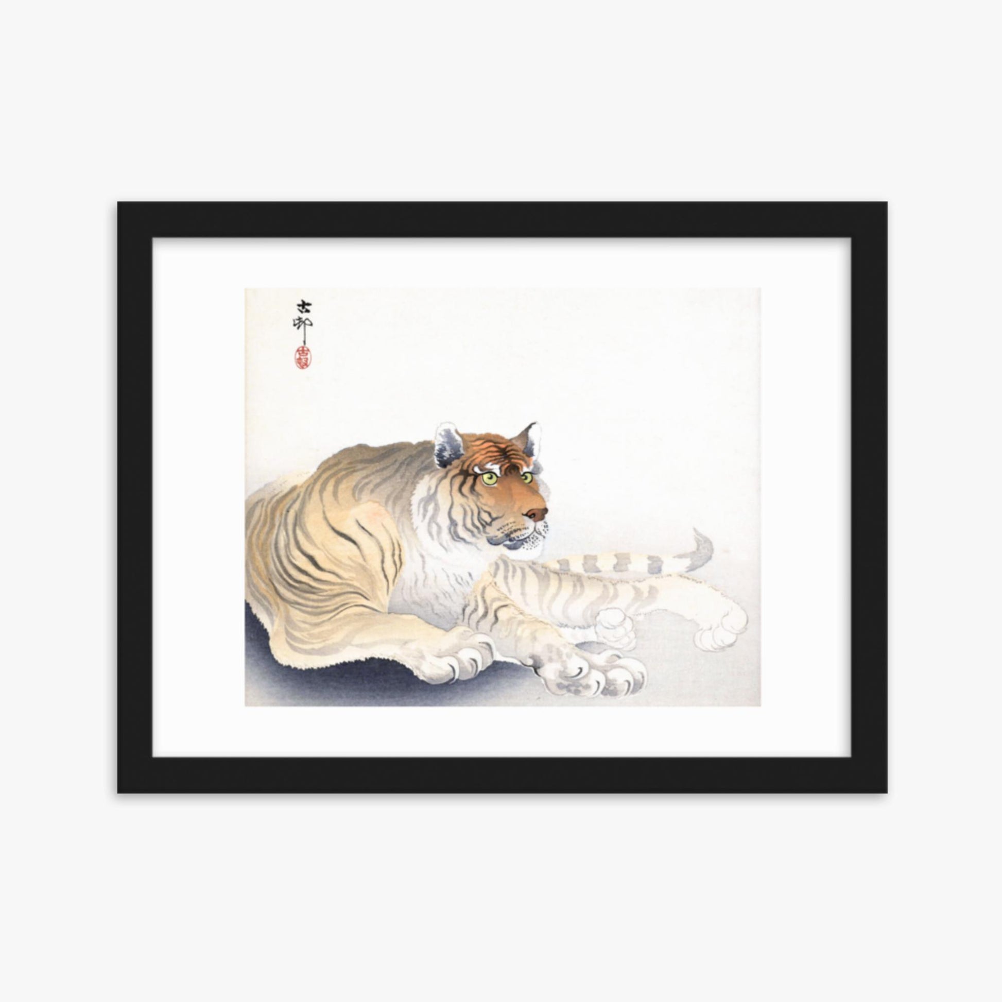 Ohara Koson - Tiger 30x40 cm Poster With Black Frame