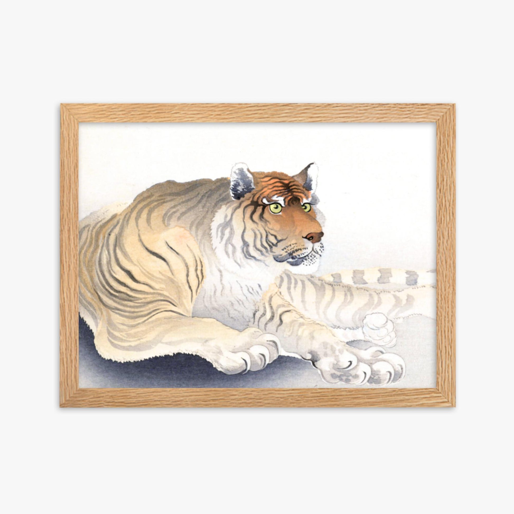 Ohara Koson - Tiger 30x40 cm Poster With Oak Frame