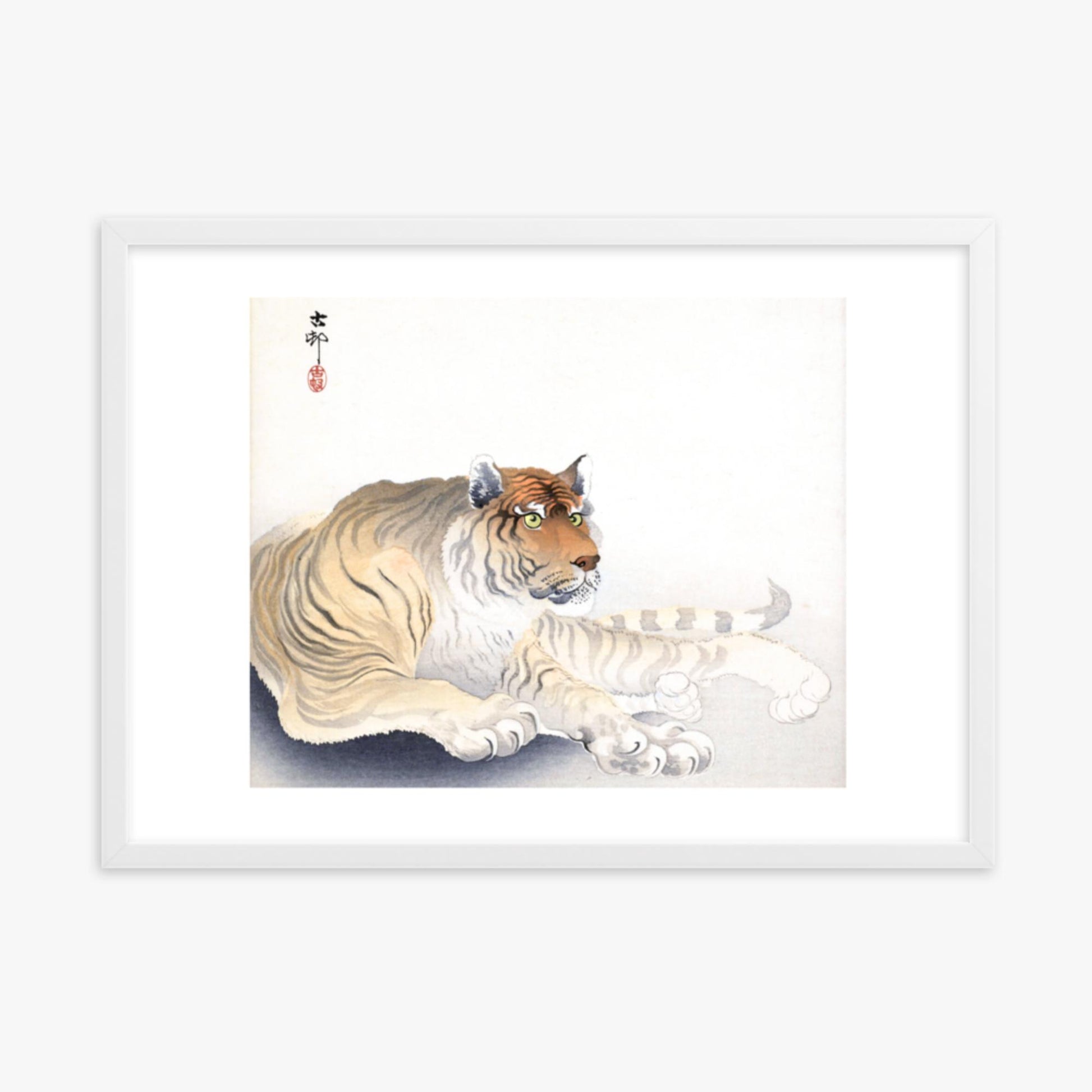 Ohara Koson - Tiger 50x70 cm Poster With White Frame