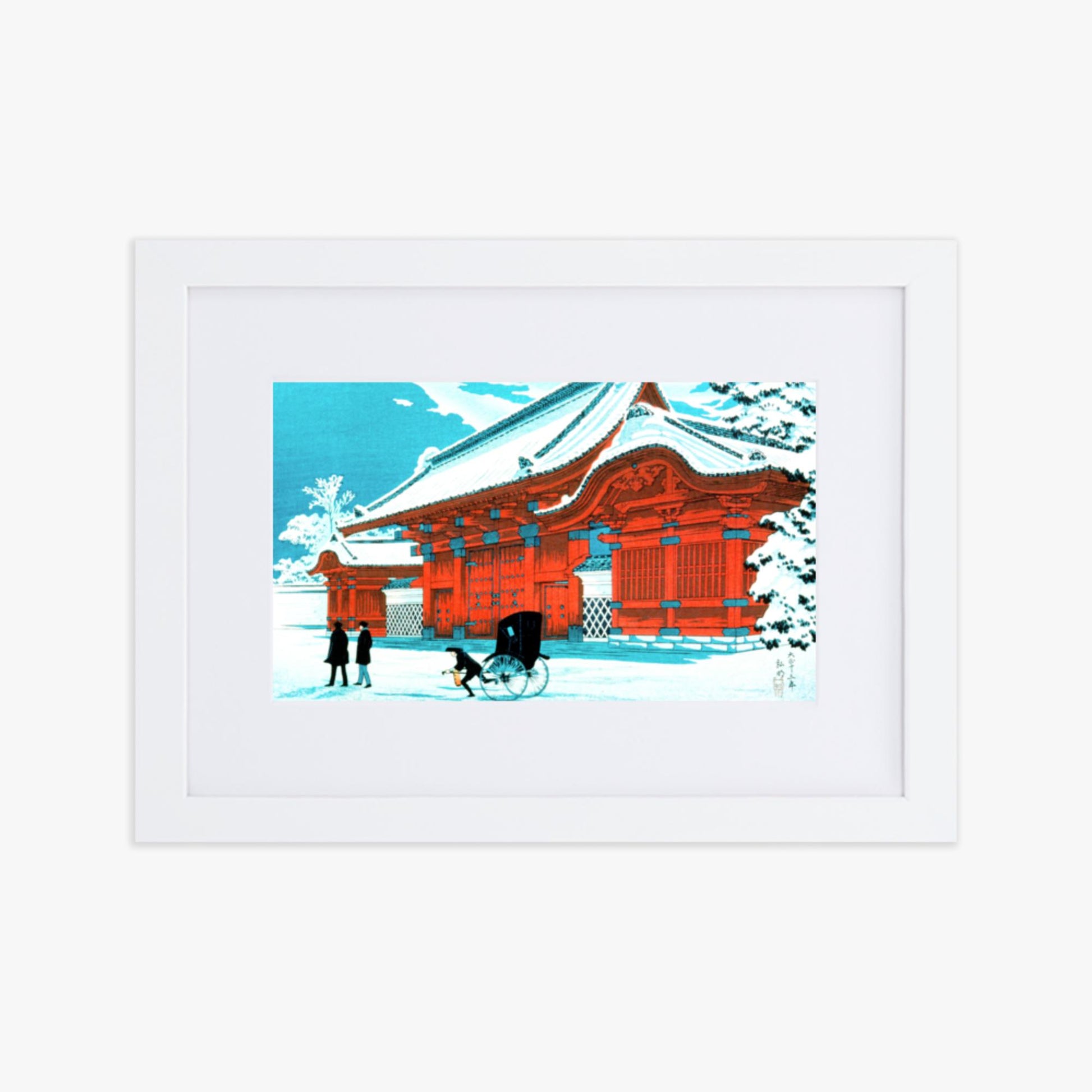 Takahashi Hiroaki (Shōtei) - The Red Gate of Hongo in Snow 21x30 cm Poster With White Frame