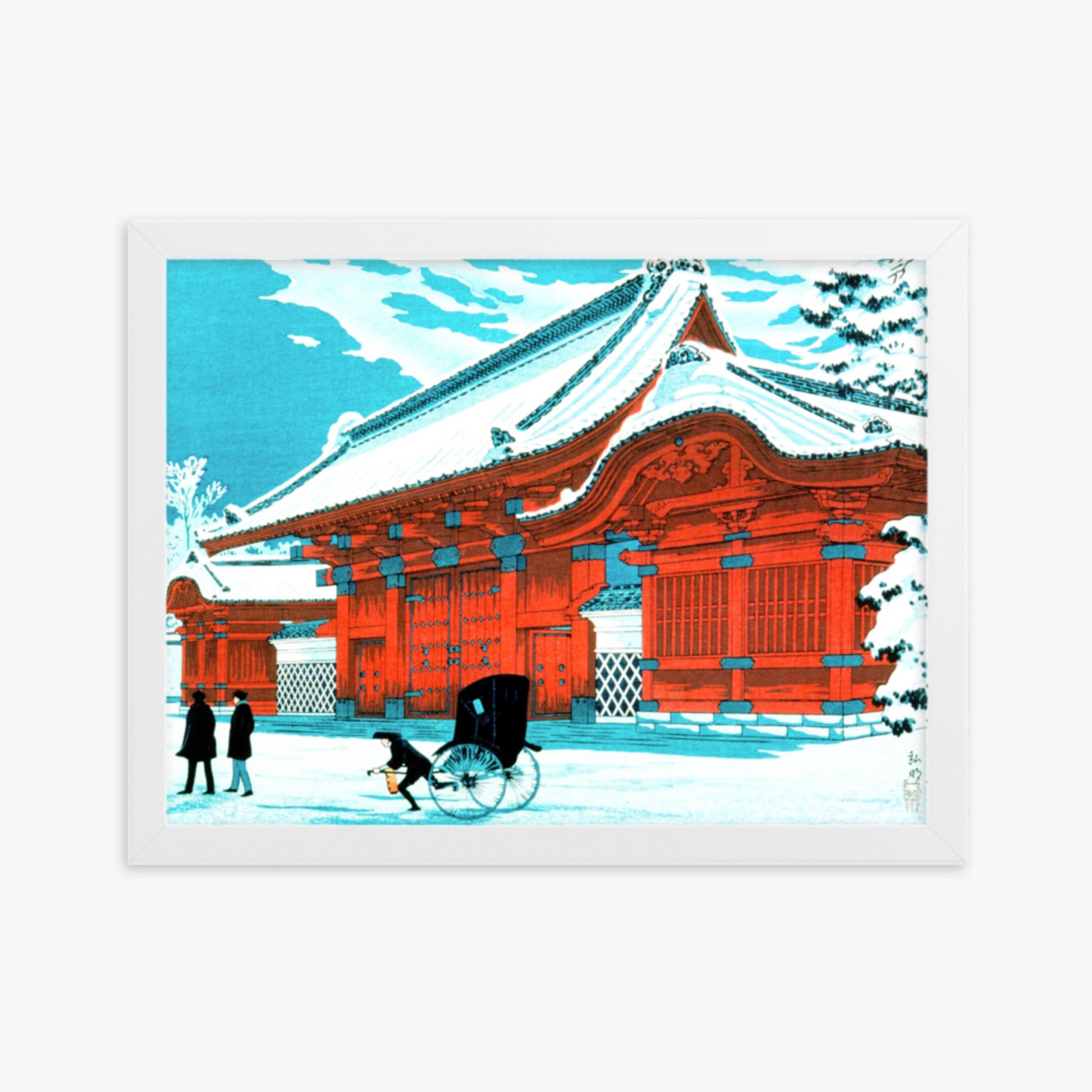 Takahashi Hiroaki (Shōtei) - The Red Gate of Hongo in Snow 30x40 cm Poster With White Frame