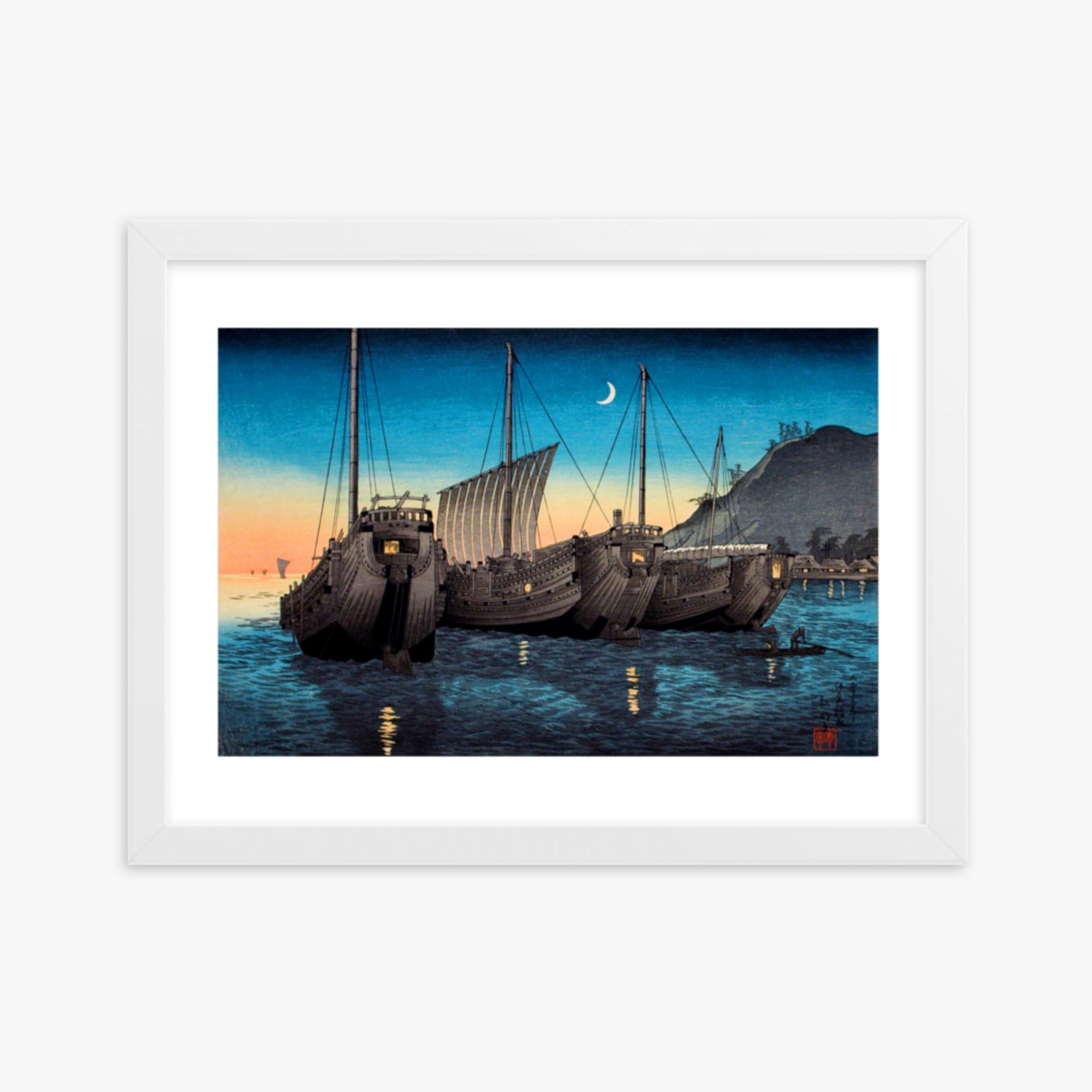 Takahashi Hiroaki (Shōtei) - Junks in Inatori Bay, Izu 30x40 cm Poster With White Frame