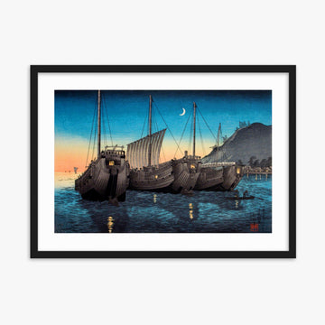 Takahashi Hiroaki (Shōtei) - Junks in Inatori Bay, Izu 50x70 cm Poster With Black Frame