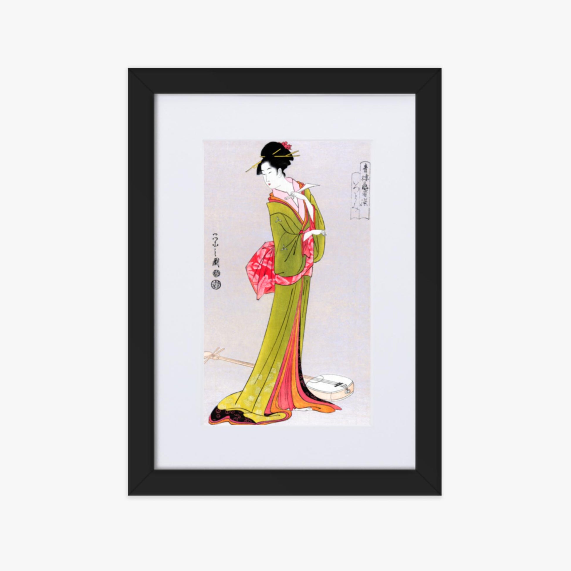 Eishi Hosoda - Itsutomi 21x30 cm Poster With Black Frame