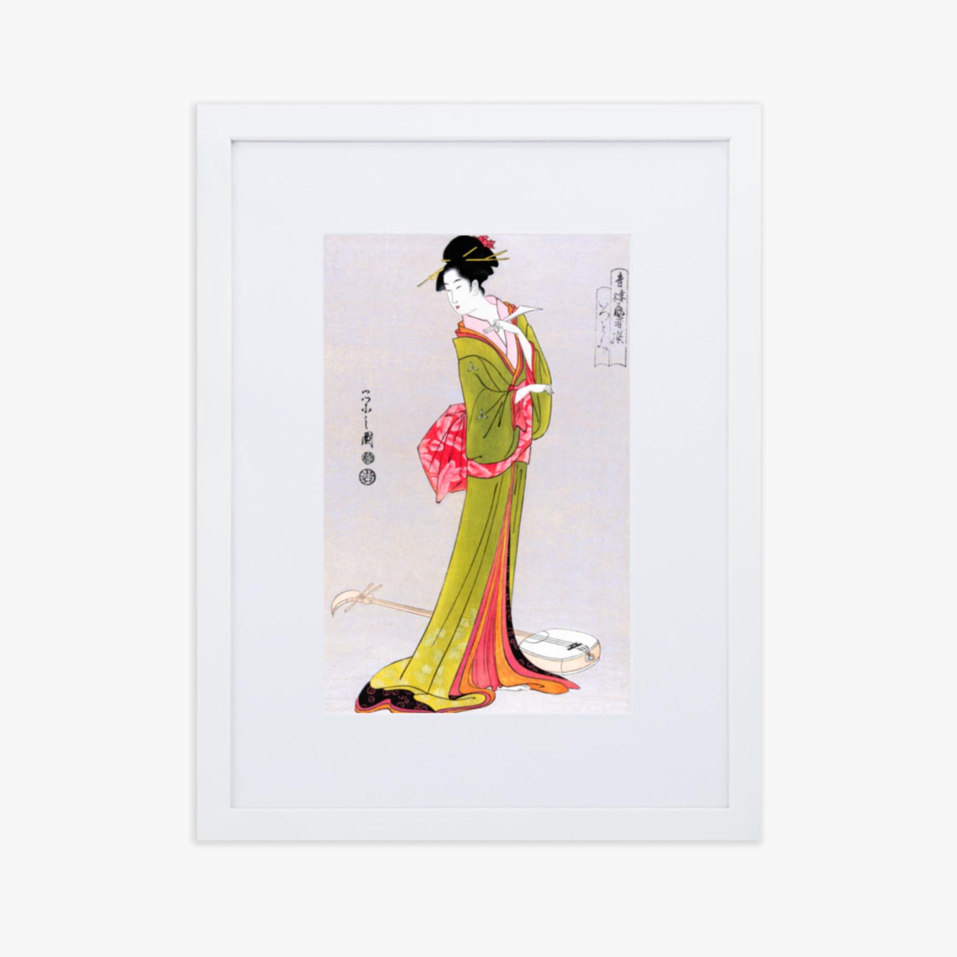 Eishi Hosoda - Itsutomi 30x40 cm Poster With White Frame