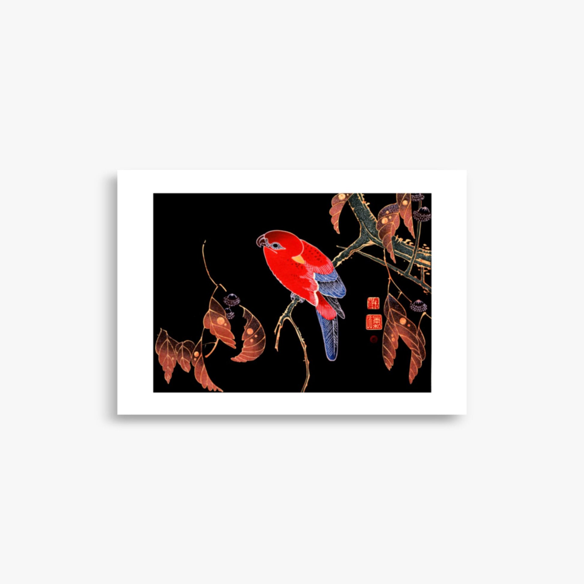 Ito Jakuchu - Red Parrot on the Branch of a Tree 21x30 cm Poster