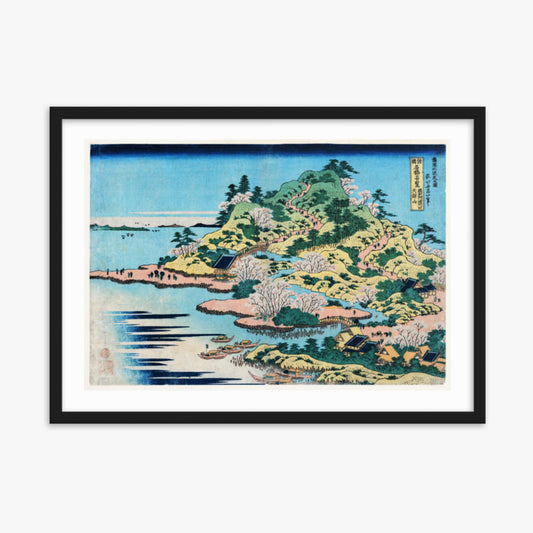 Katsushika Hokusai - Sesshu Ajigawaguchi Tenposan  50x70 cm Poster With Black Frame