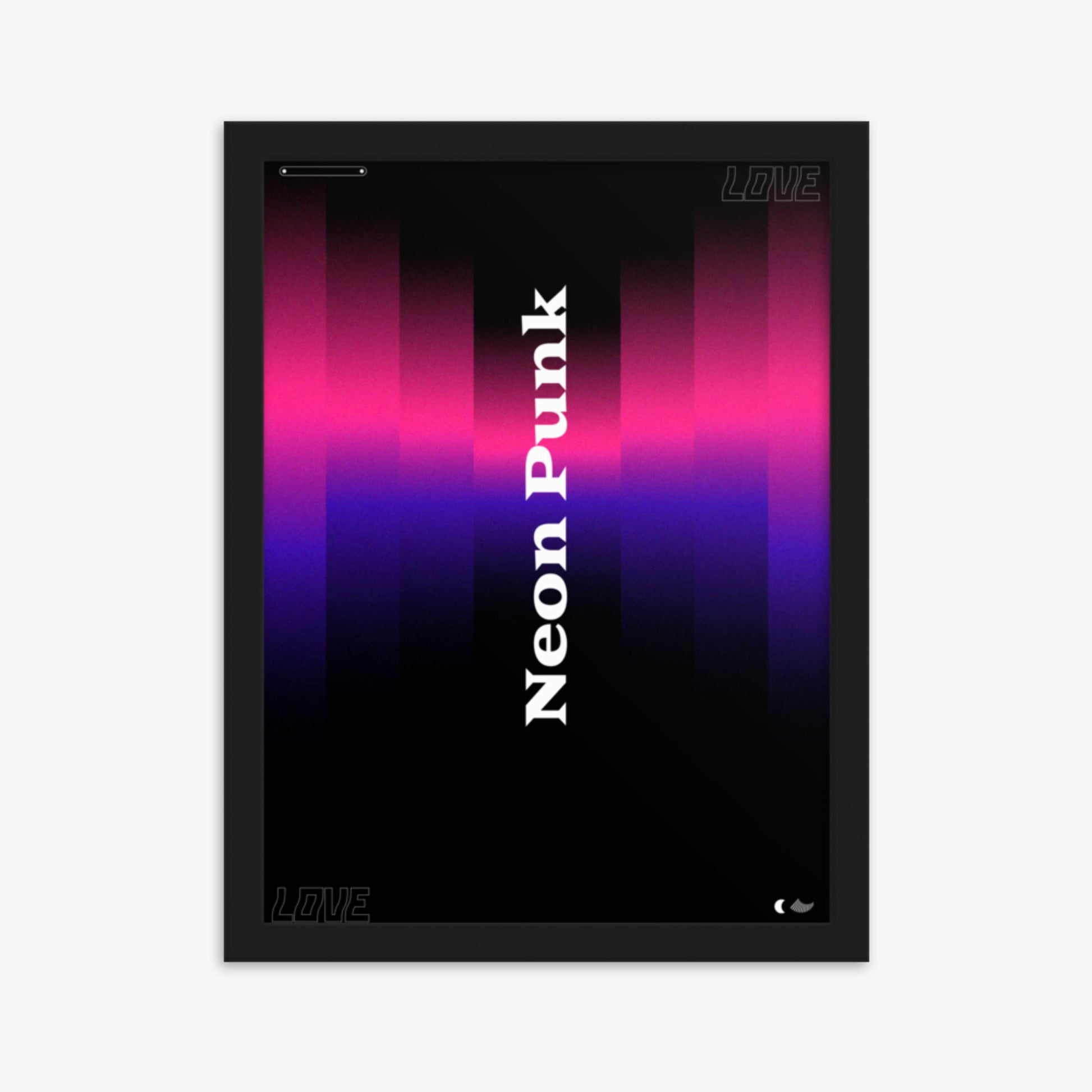 Modern illustration: VerticalNeon 30x40 cm Poster With Black Frame Frame