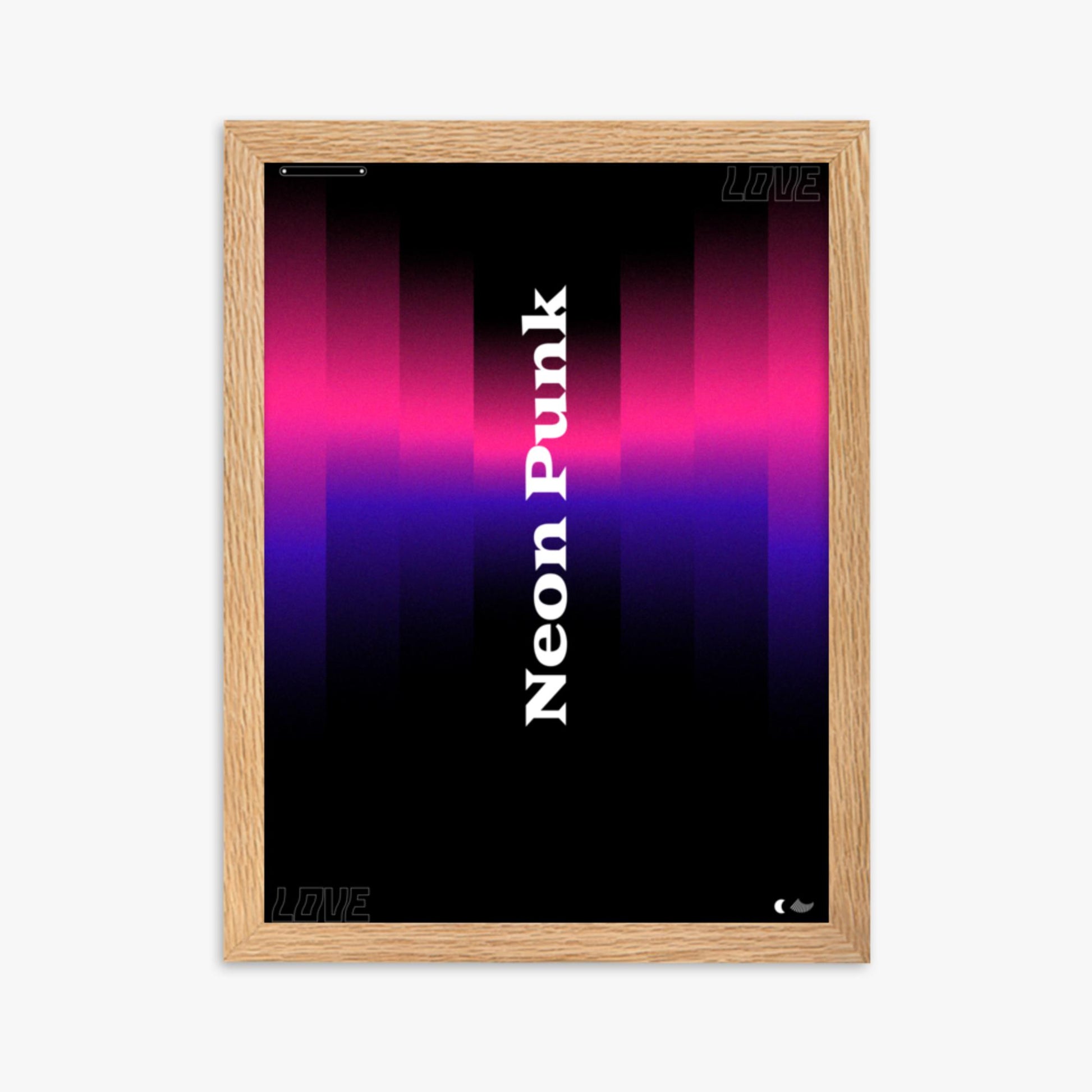 Modern illustration: VerticalNeon 30x40 cm Poster With Oak Frame Frame