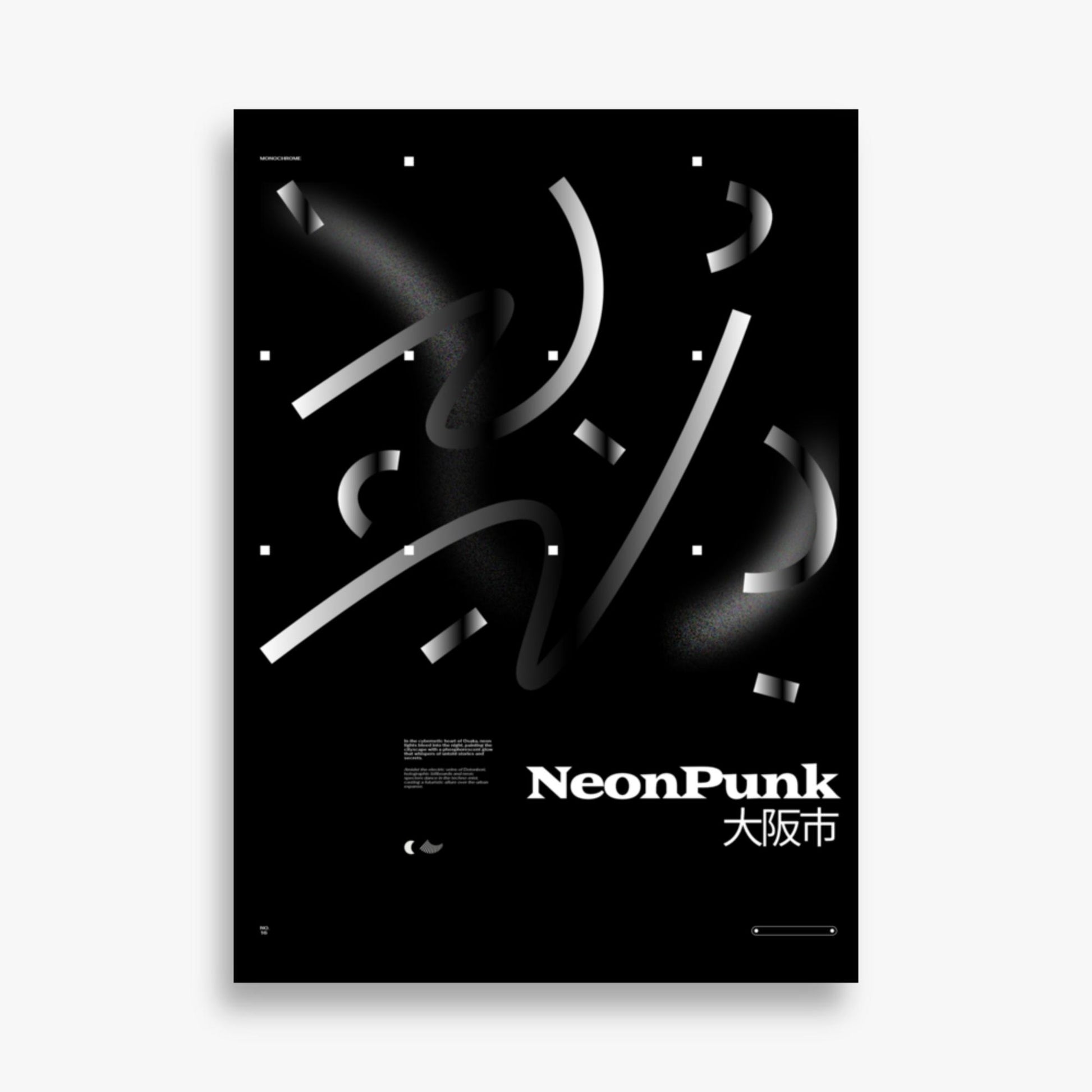 Modern illustration: Monochrome Lines 50x70 cm Poster