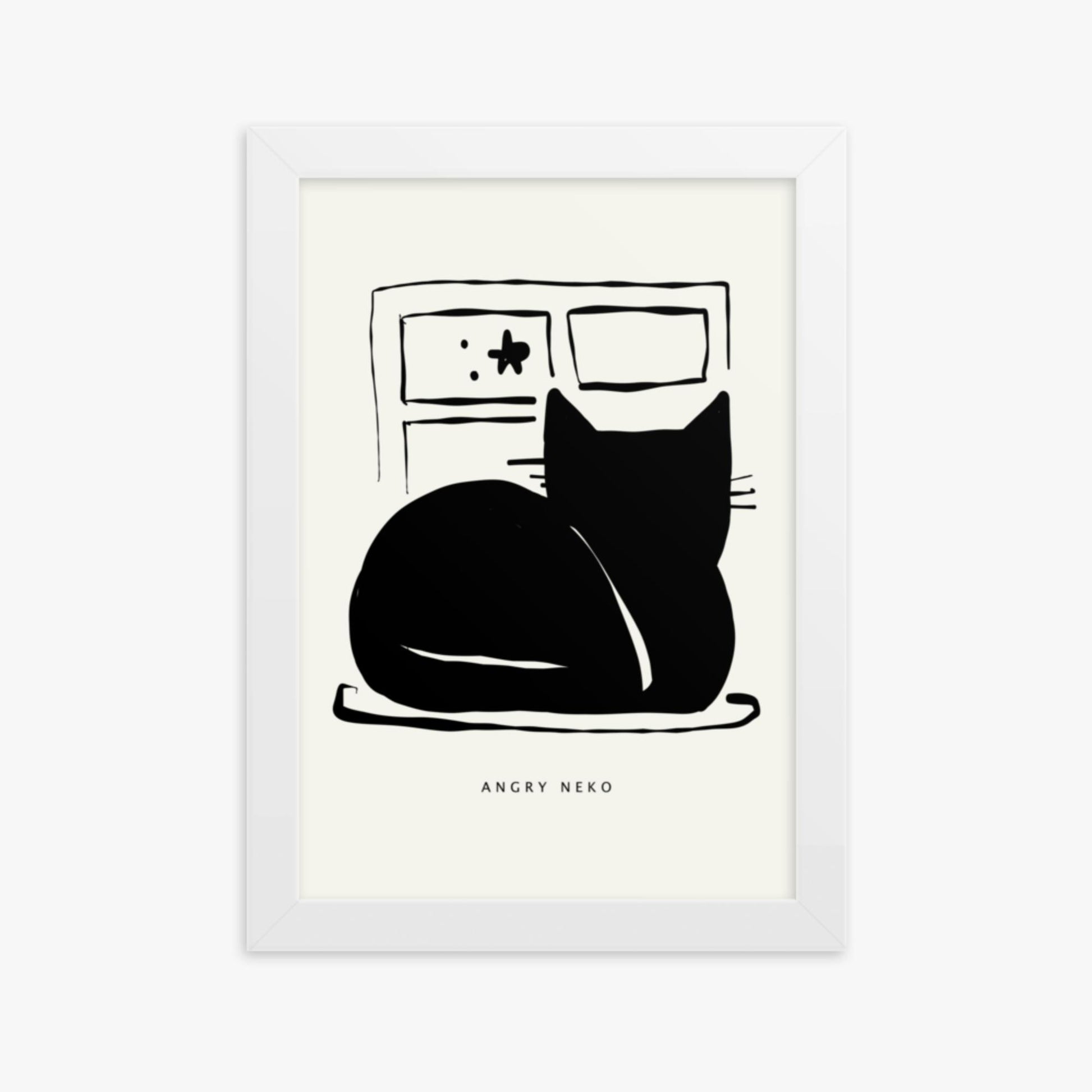 Modern illustration: Nope 21x30 cm Poster With White Frame Frame