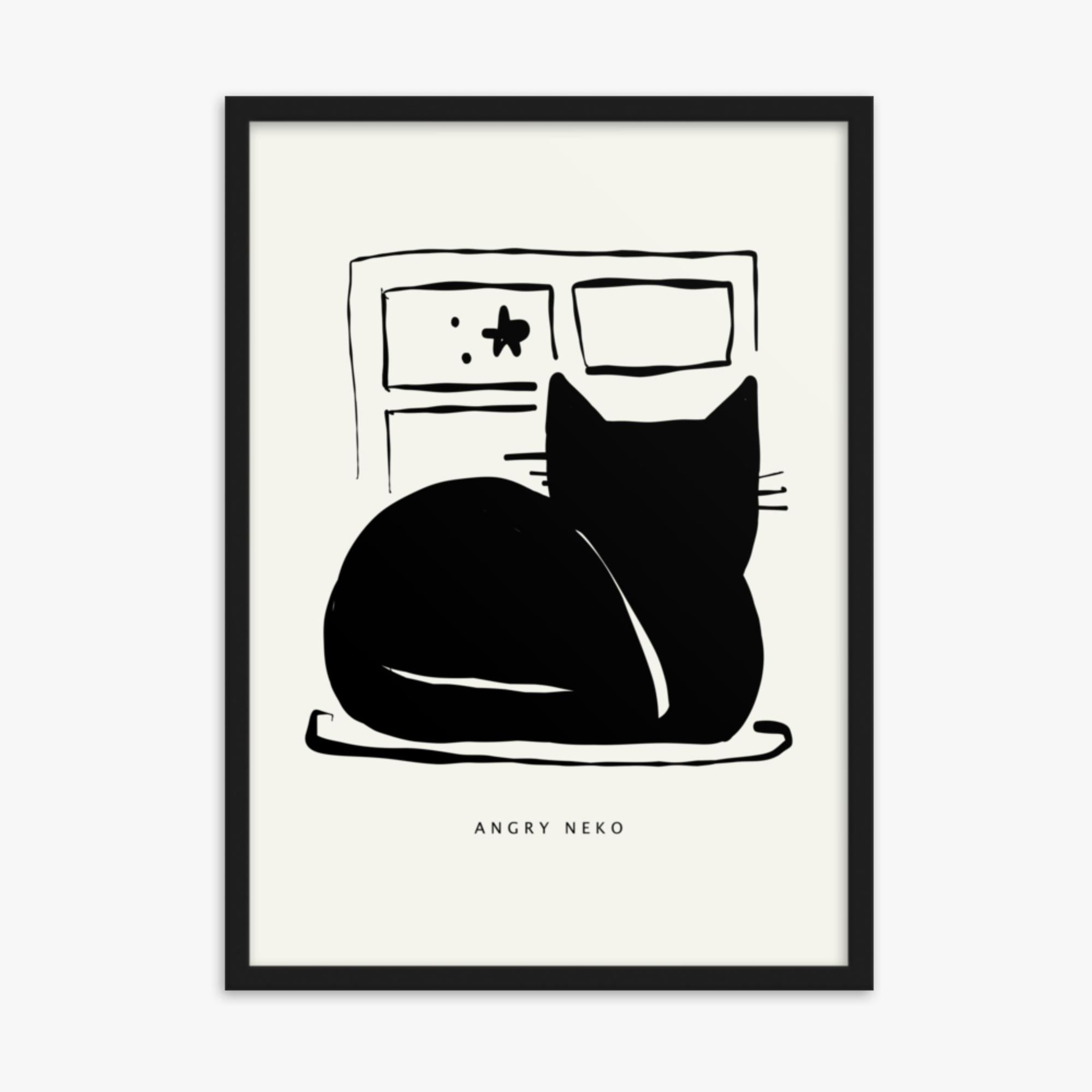 Modern illustration: Nope 50x70 cm Poster With Black Frame Frame