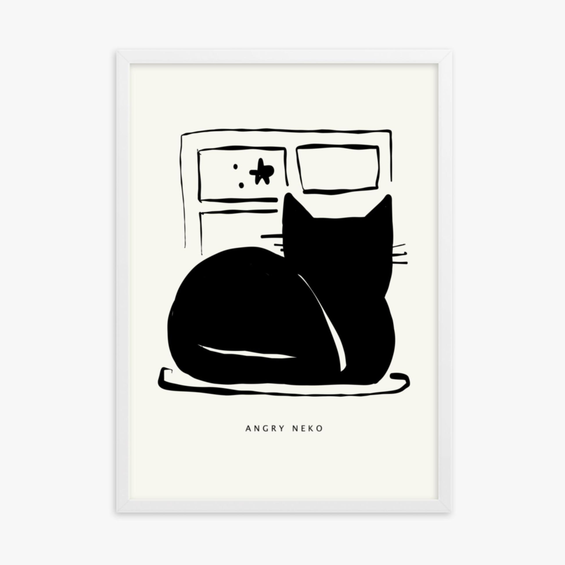 Modern illustration: Nope 50x70 cm Poster With White Frame Frame