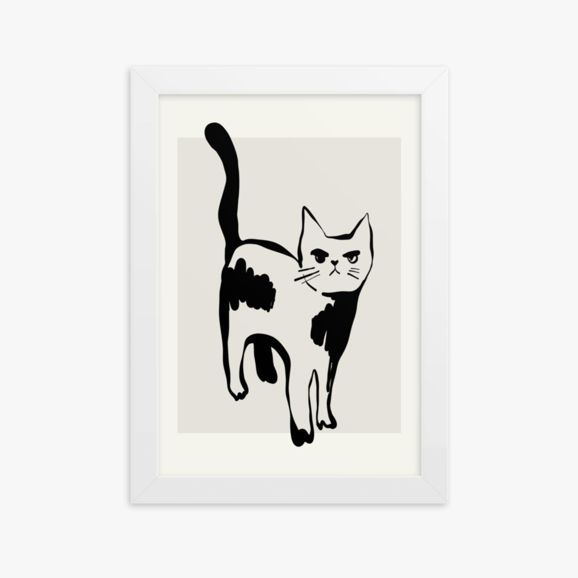 Modern illustration: Huh? 21x30 cm Poster With White Frame Frame