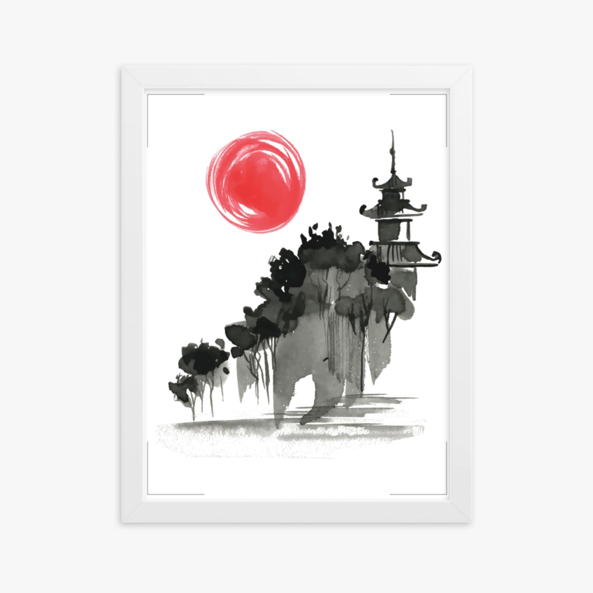 Modern illustration: Castle in the Sun 30x40 cm Poster With White Frame Frame