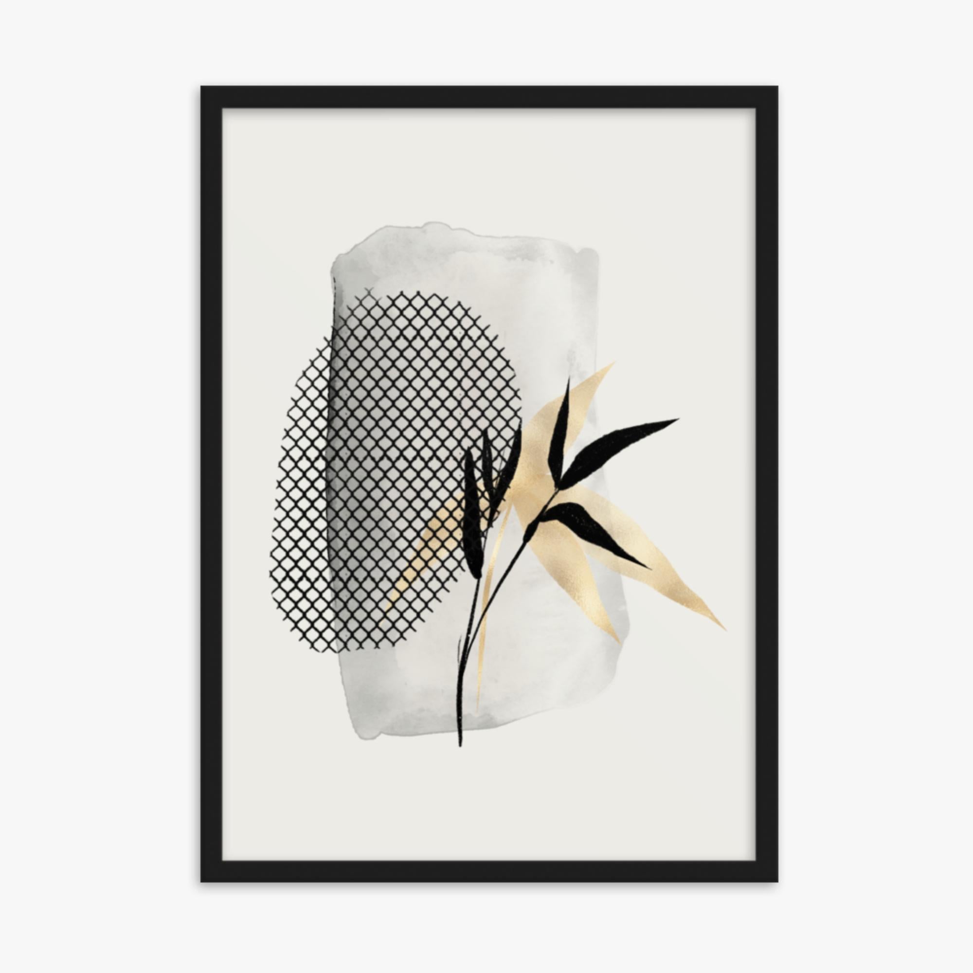 Modern illustration: Leaves 50x70 cm Poster With Black Frame Frame