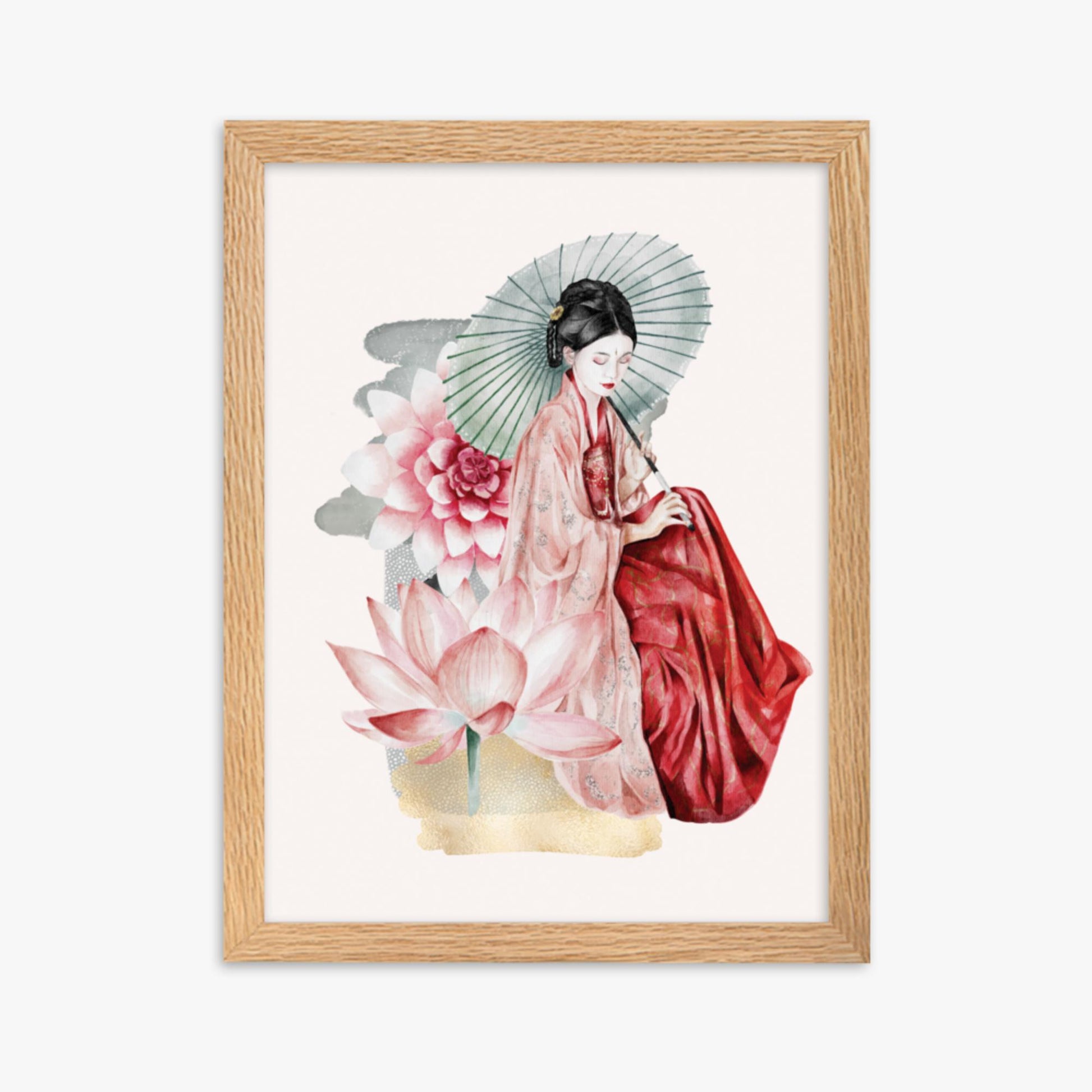 Modern illustration: Serenity 30x40 cm Poster With Oak Frame Frame