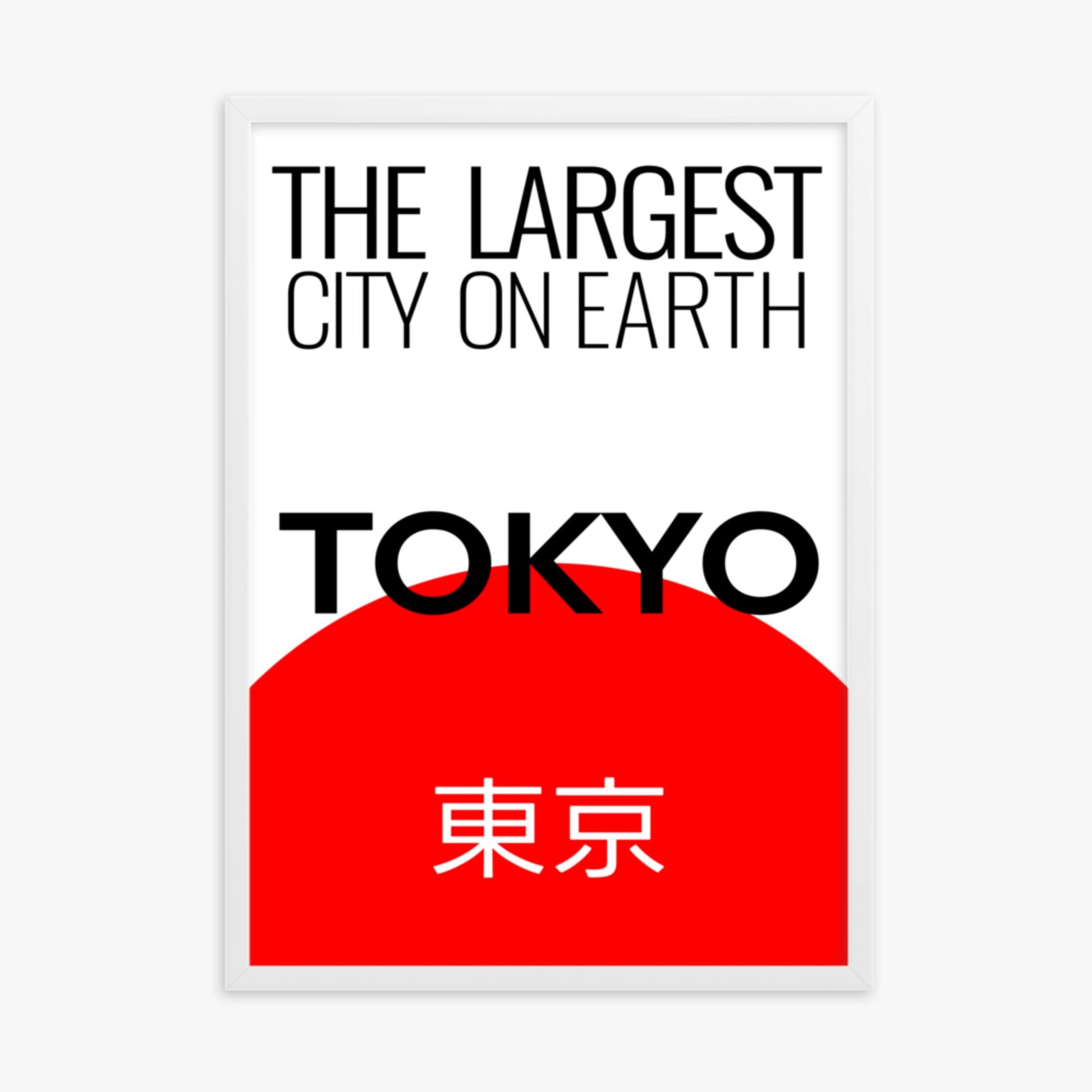 Modern illustration: The Largest City on Earth 50x70 cm Poster With White Frame Frame