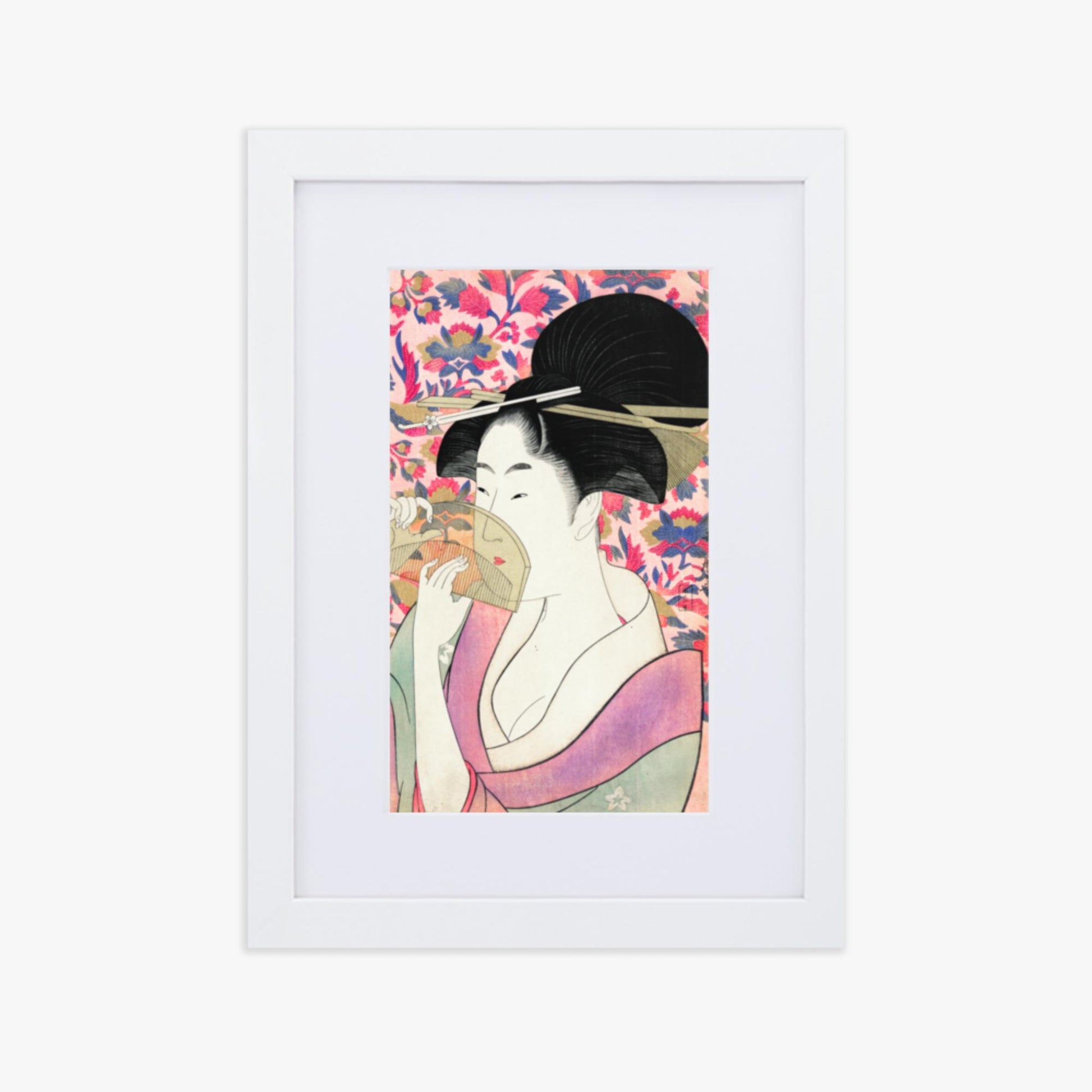 Utamaro Kitagawa - Kushi  21x30 cm Poster With White Frame