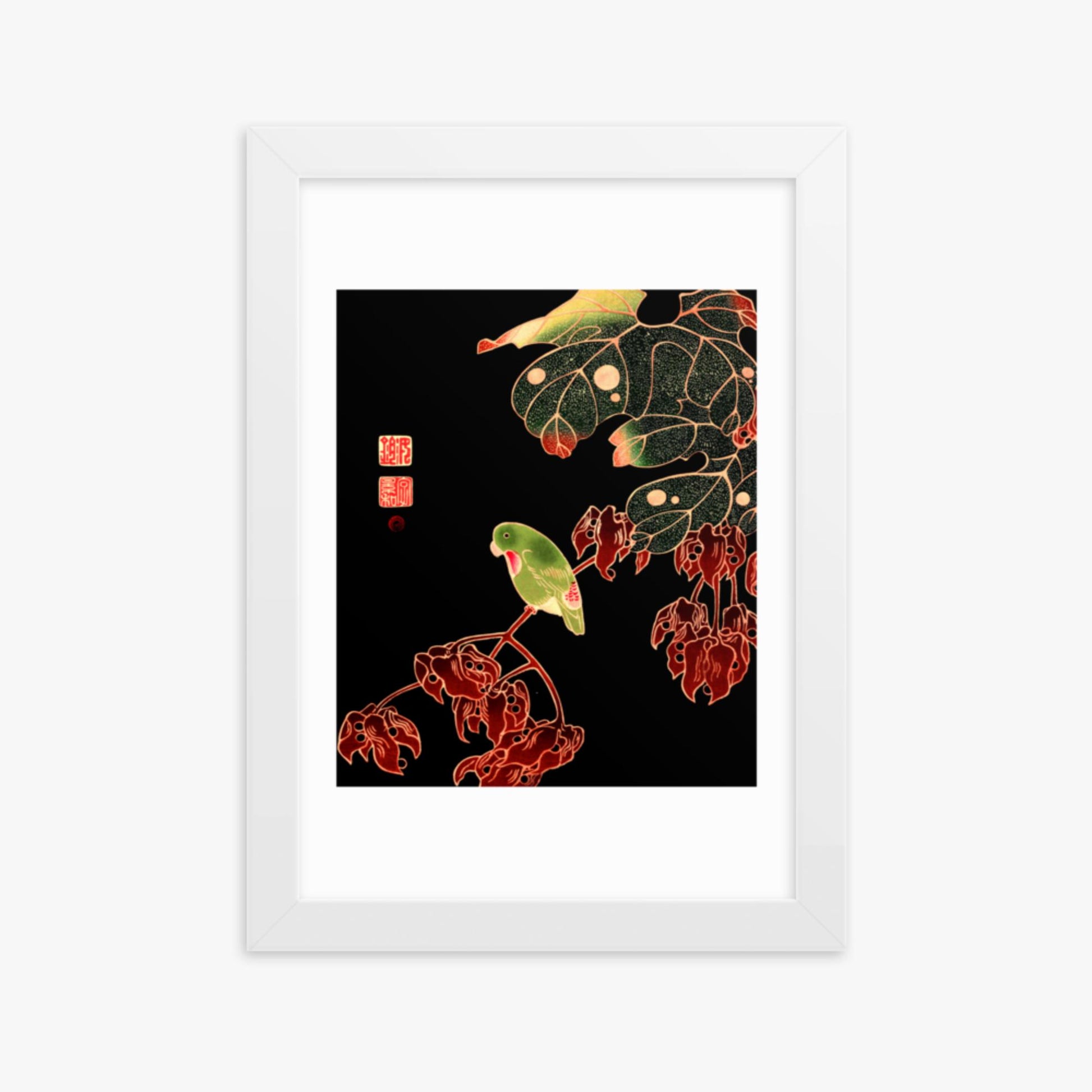 Ito Jakuchu - The Paroquet 21x30 cm Poster With White Frame