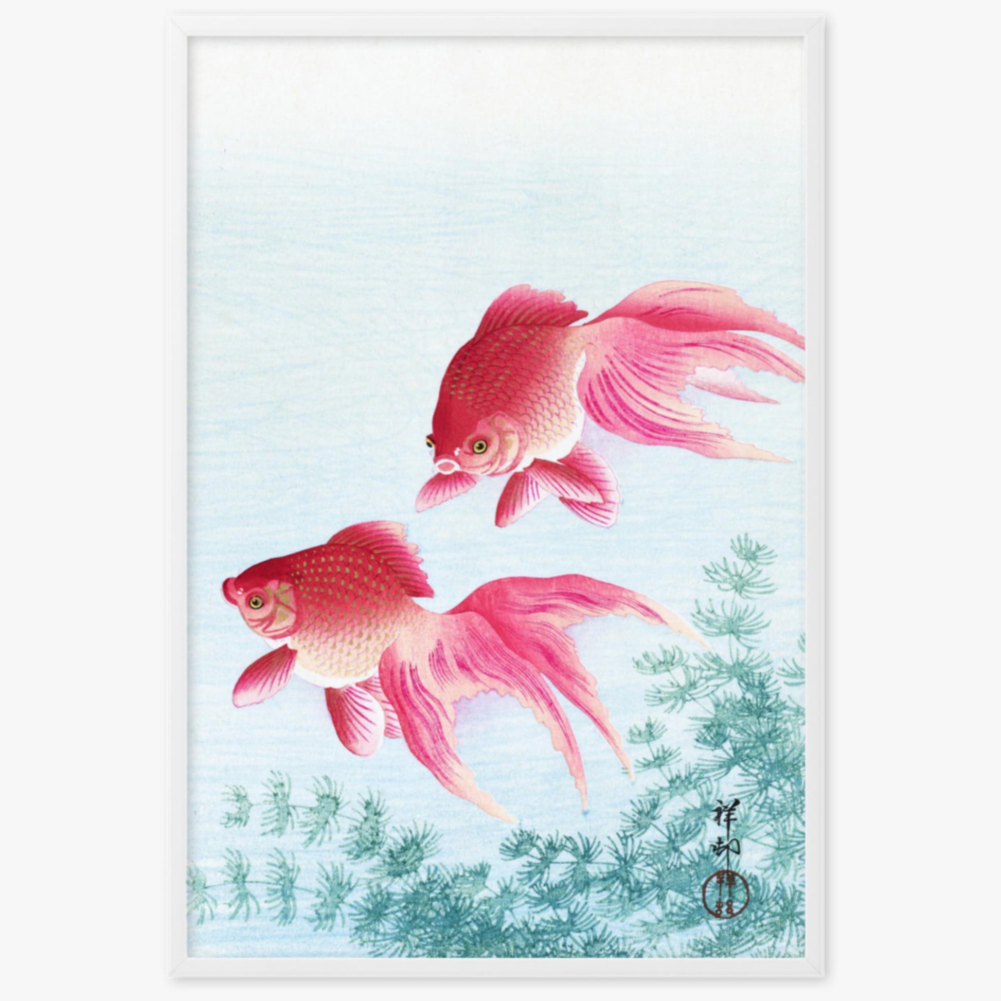 Ohara Koson - Two veil goldfish 61x91 cm Poster With White Frame