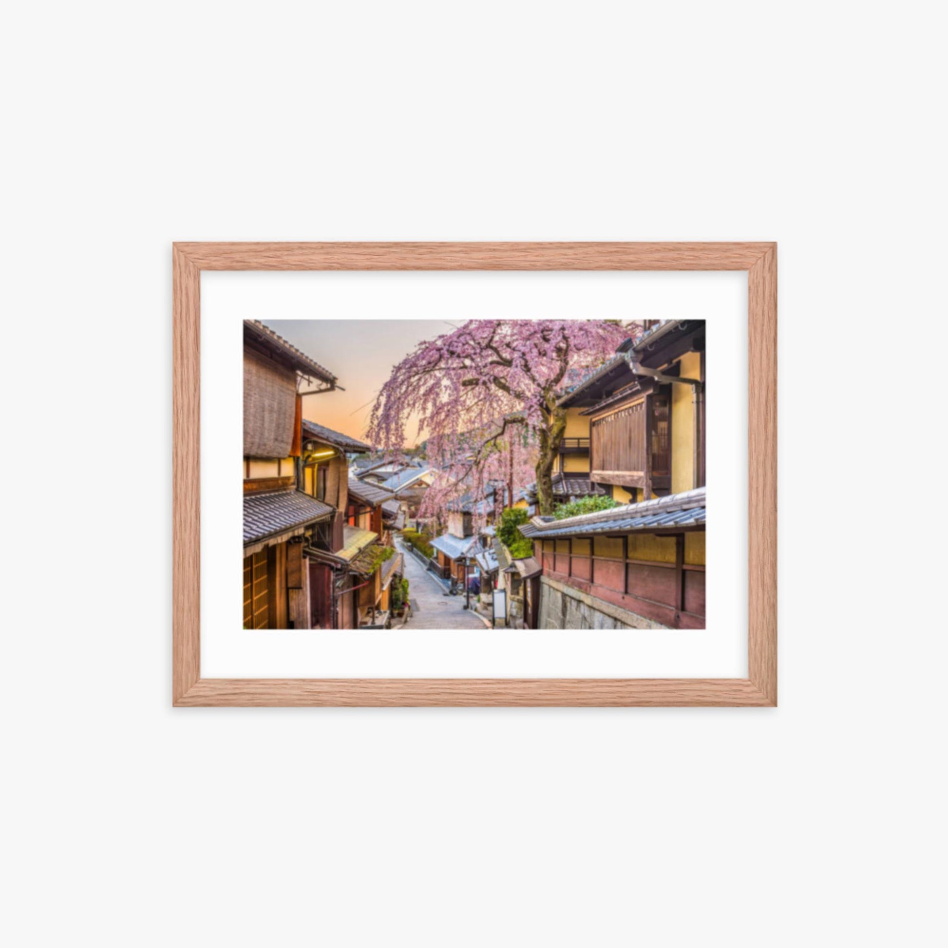 Kyoto, Japan in Sprint 12x16 in Poster With Oak Frame