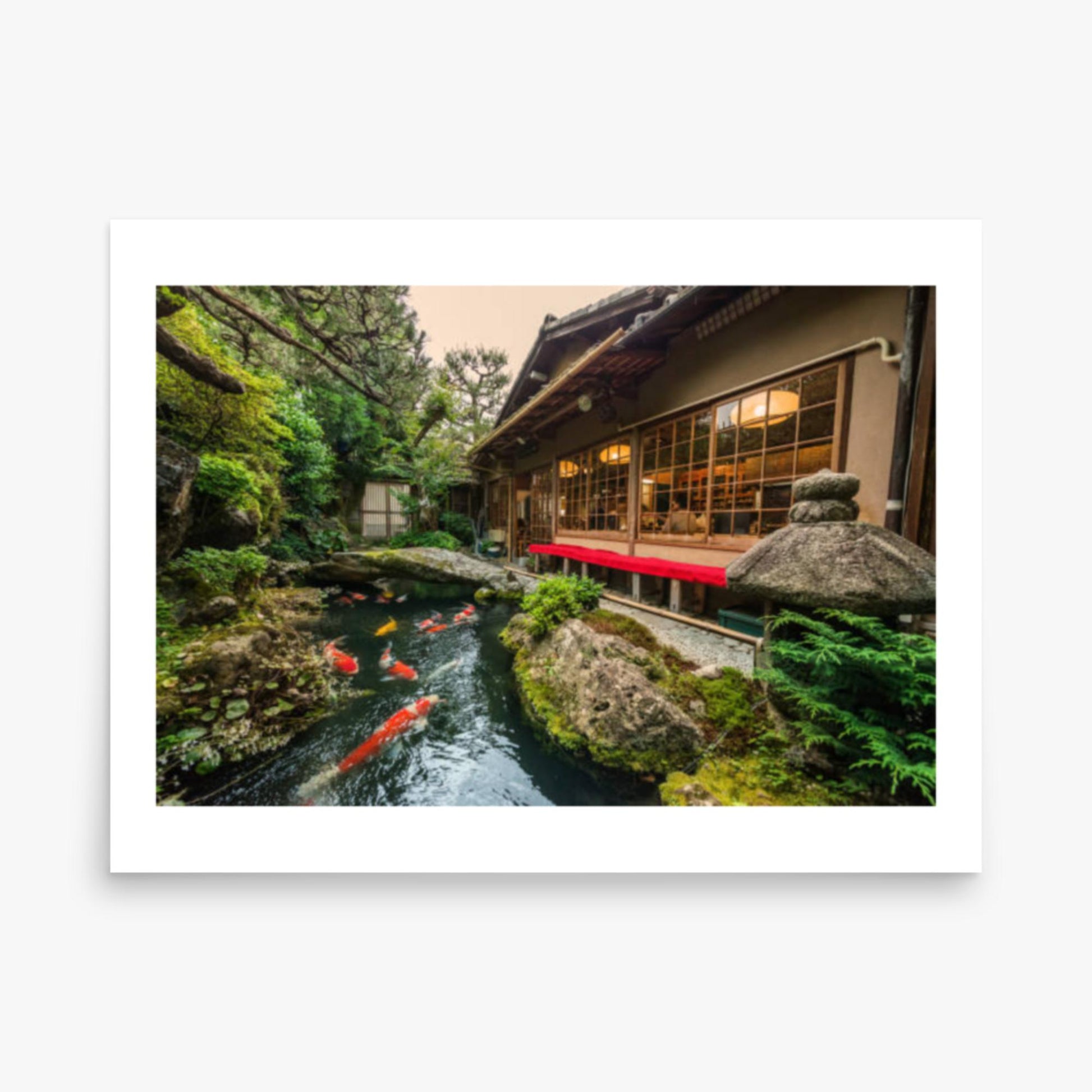 Traditional Japanese Koi Pond in Kyoto Japan 18x24 in Poster