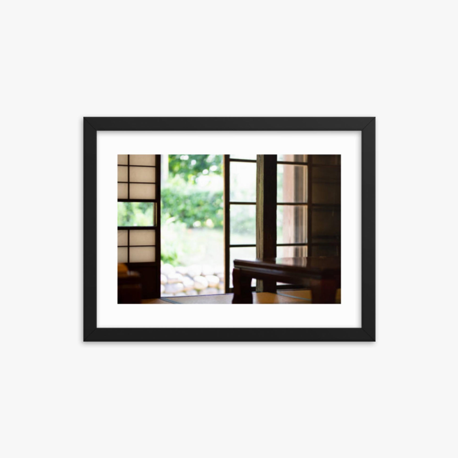 The edge and the garden seen from the Japanese room 12x16 in Poster With Black Frame