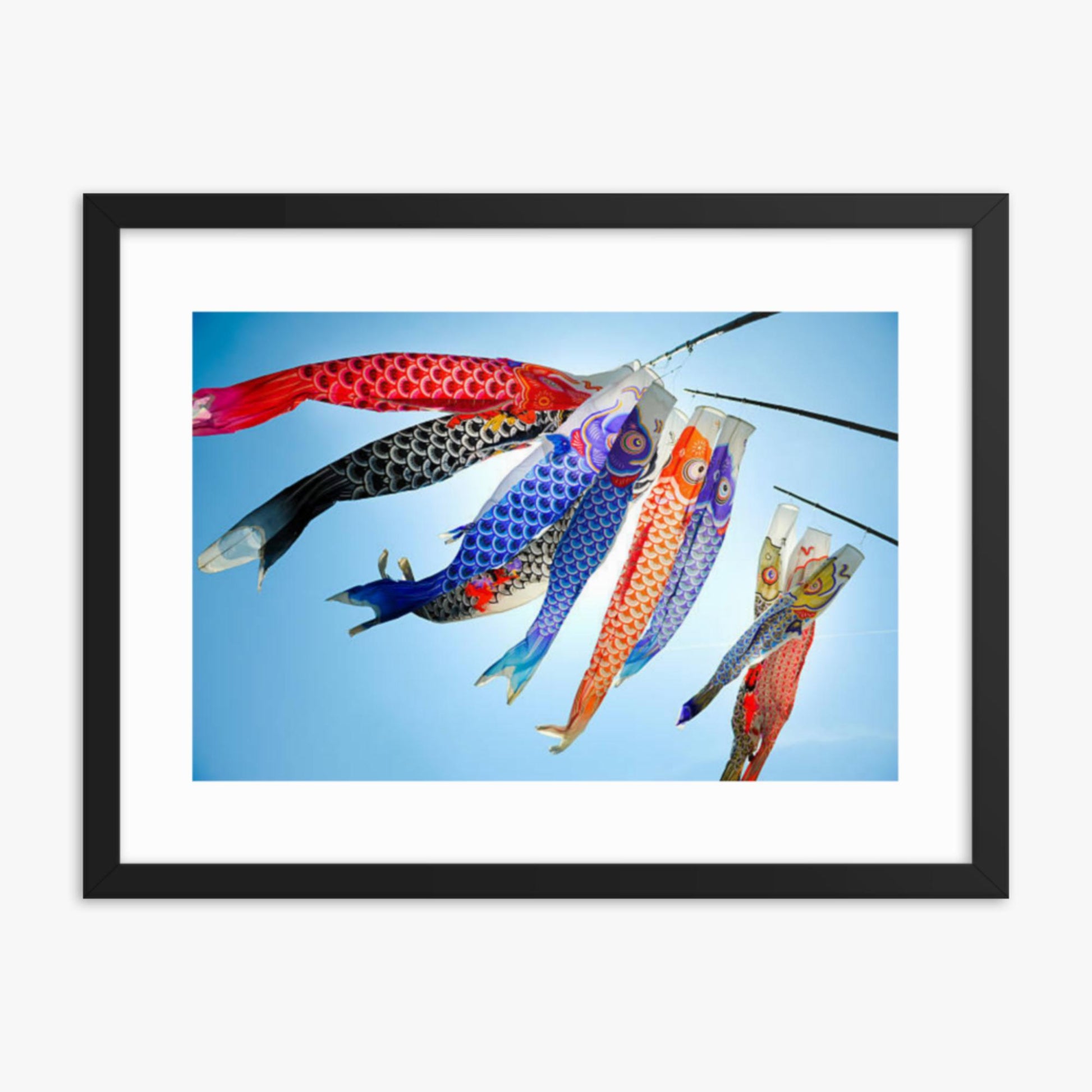 Koinobori 18x24 in Poster With Black Frame