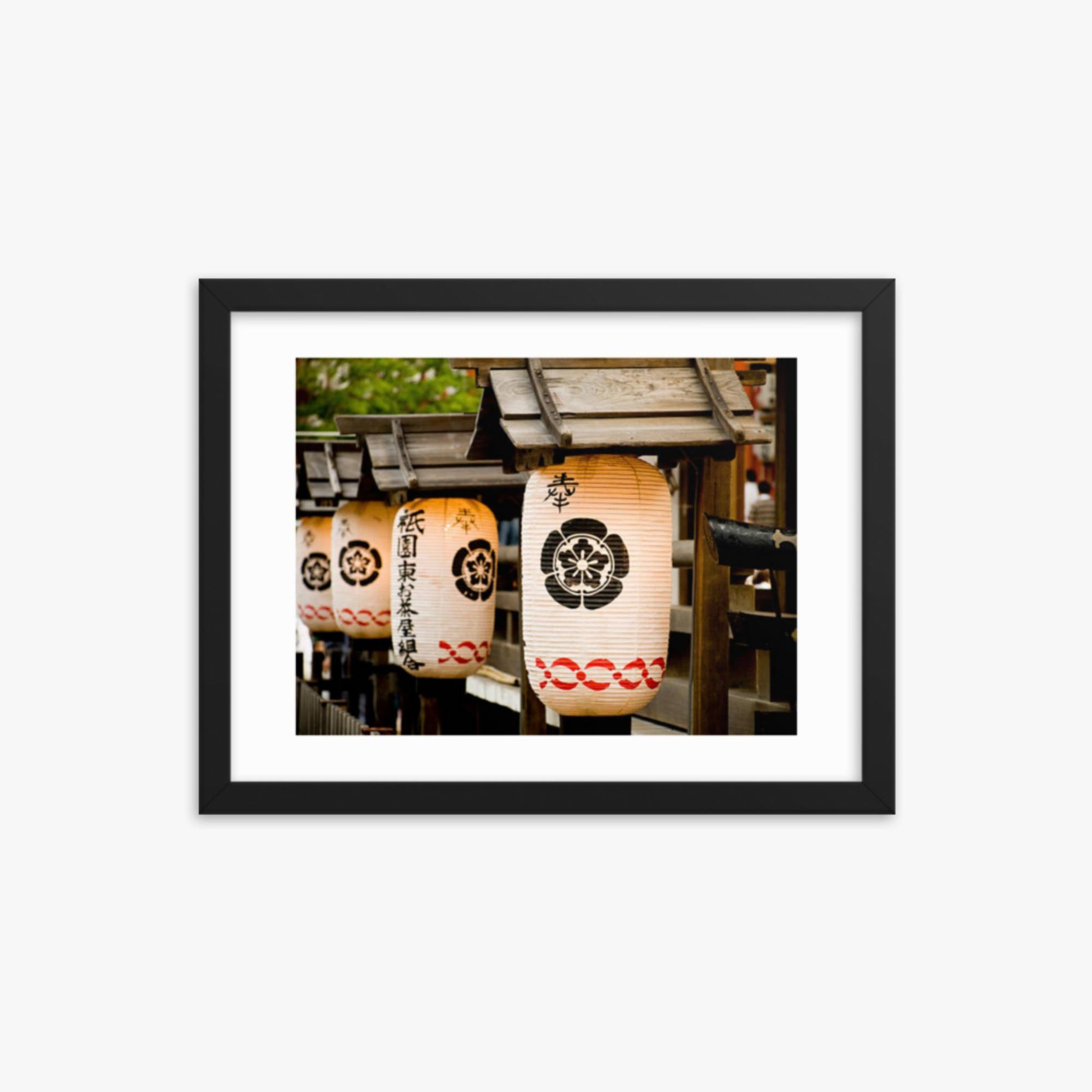 Japanese lanterns 12x16 in Poster With Black Frame