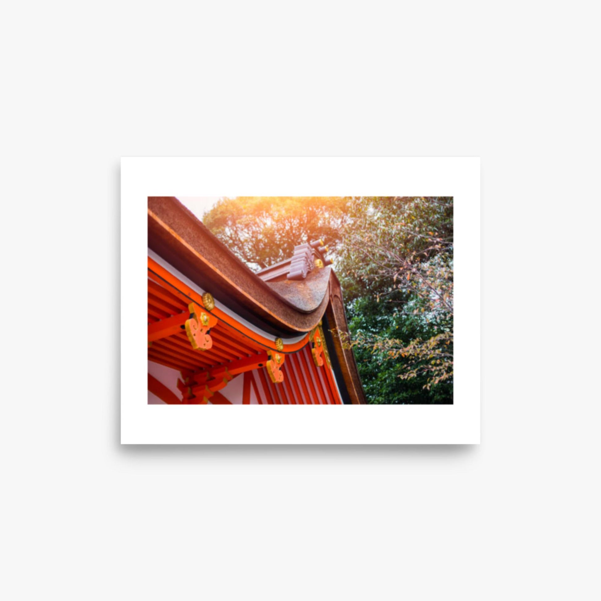 Japan style shrine red rood temple closeup 8x10 in Poster