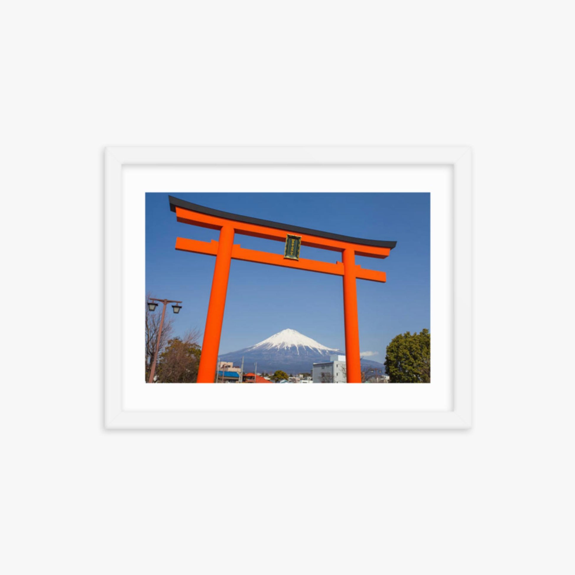 Mount Fuji 12x16 in Poster With White Frame